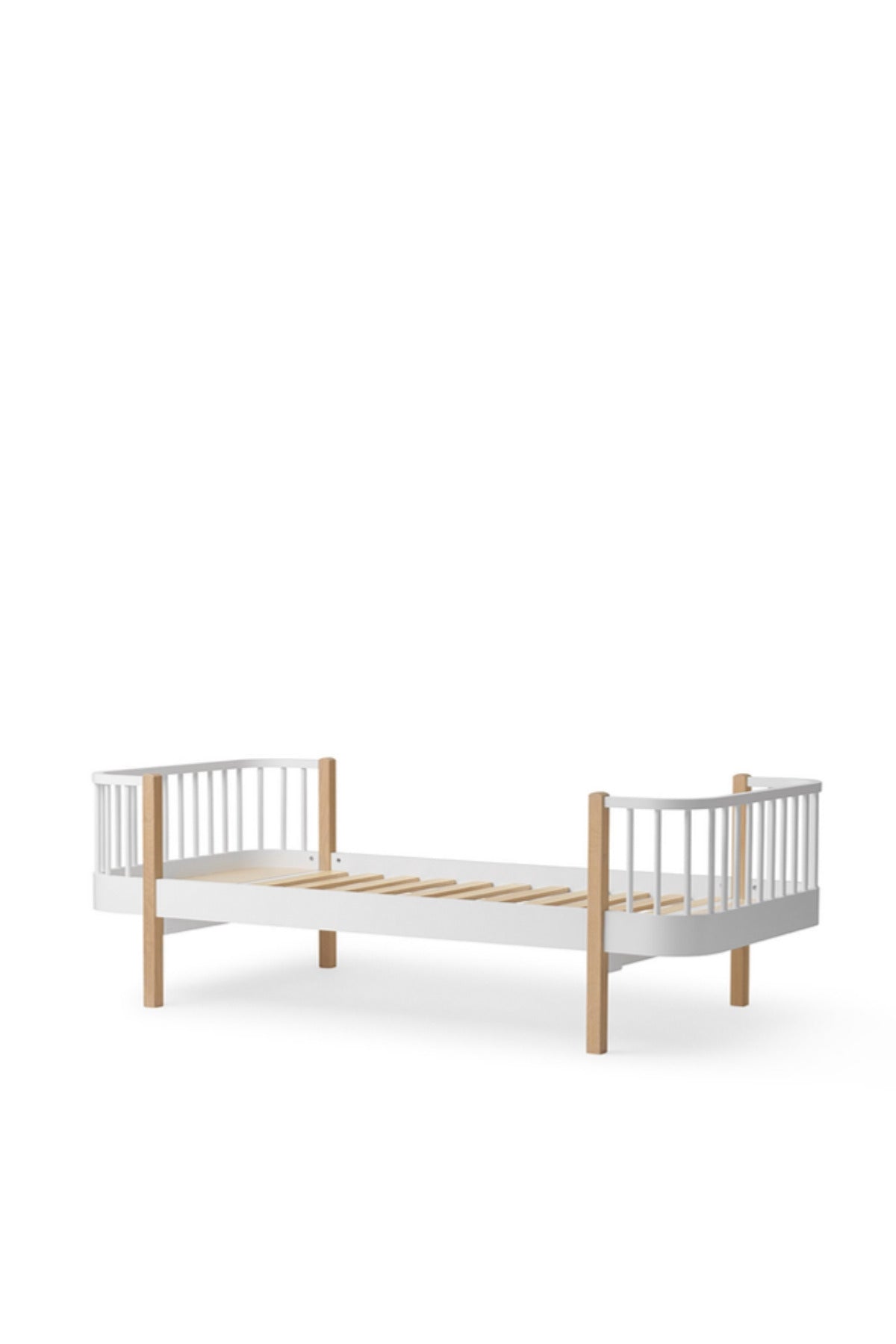 Oliver Furniture Wood Original Einzelbett 90x200, weiß/Eiche