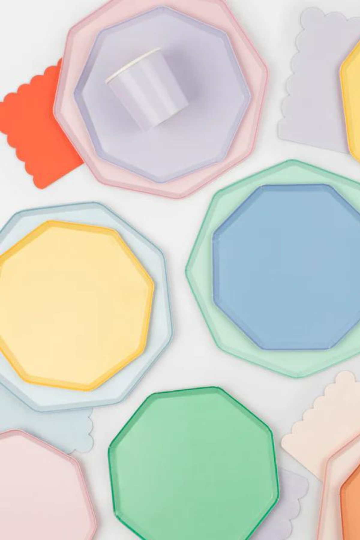 8er Pack Achteckiger Partyteller | verschiedene Farben