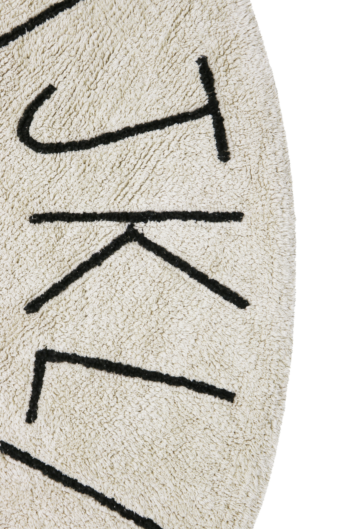 Waschbarer Teppich ABC Natural Black