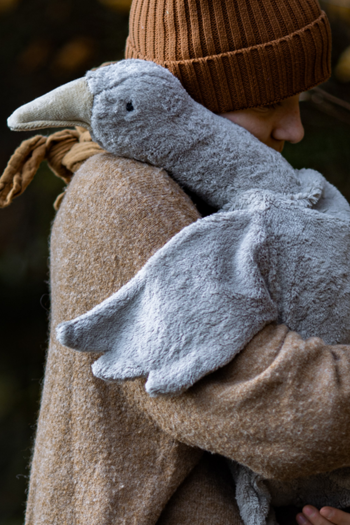 Kuscheltier/ Wärmekissen "Gans" groß | grau