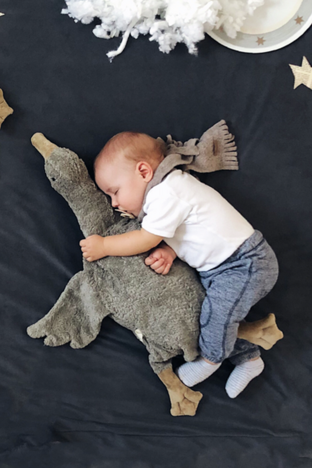 Kuscheltier/ Wärmekissen "Gans" groß | grau