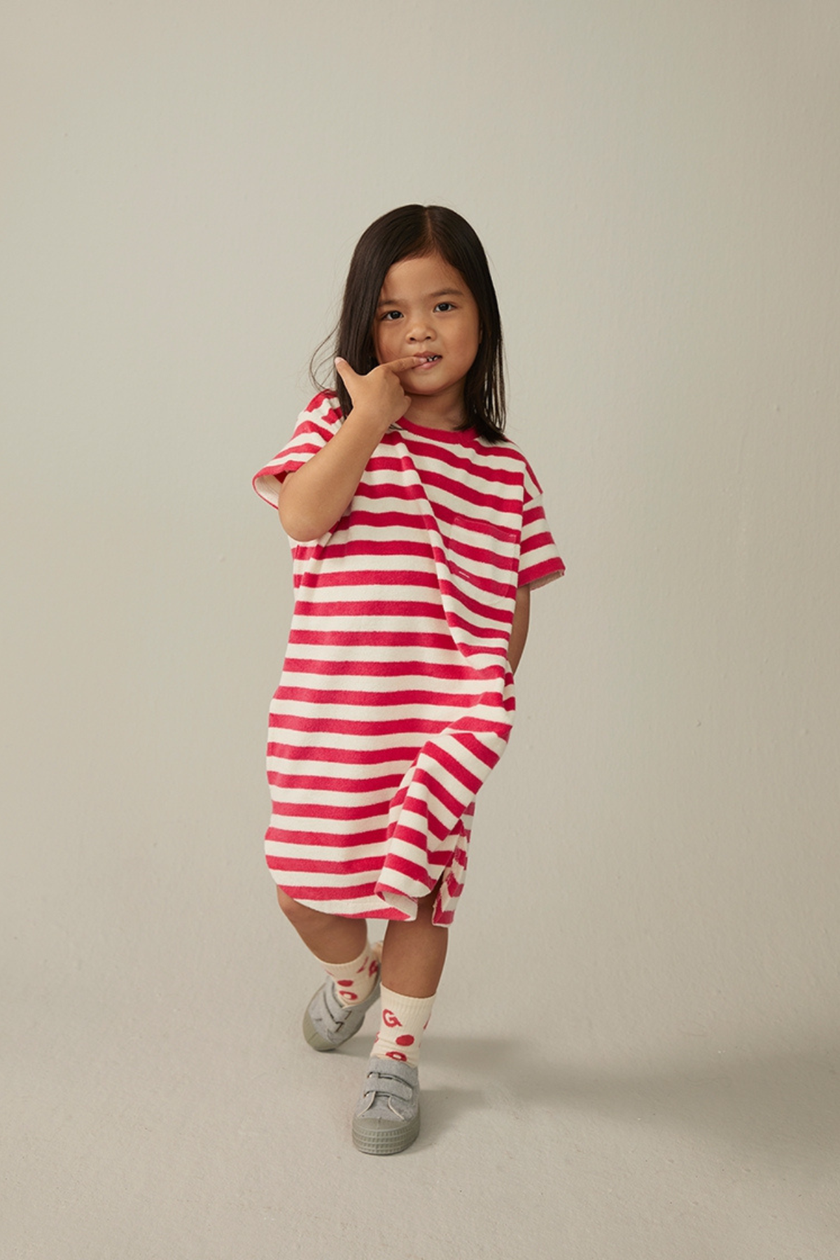 T-Shirt-Kleid | Cherry - Cream