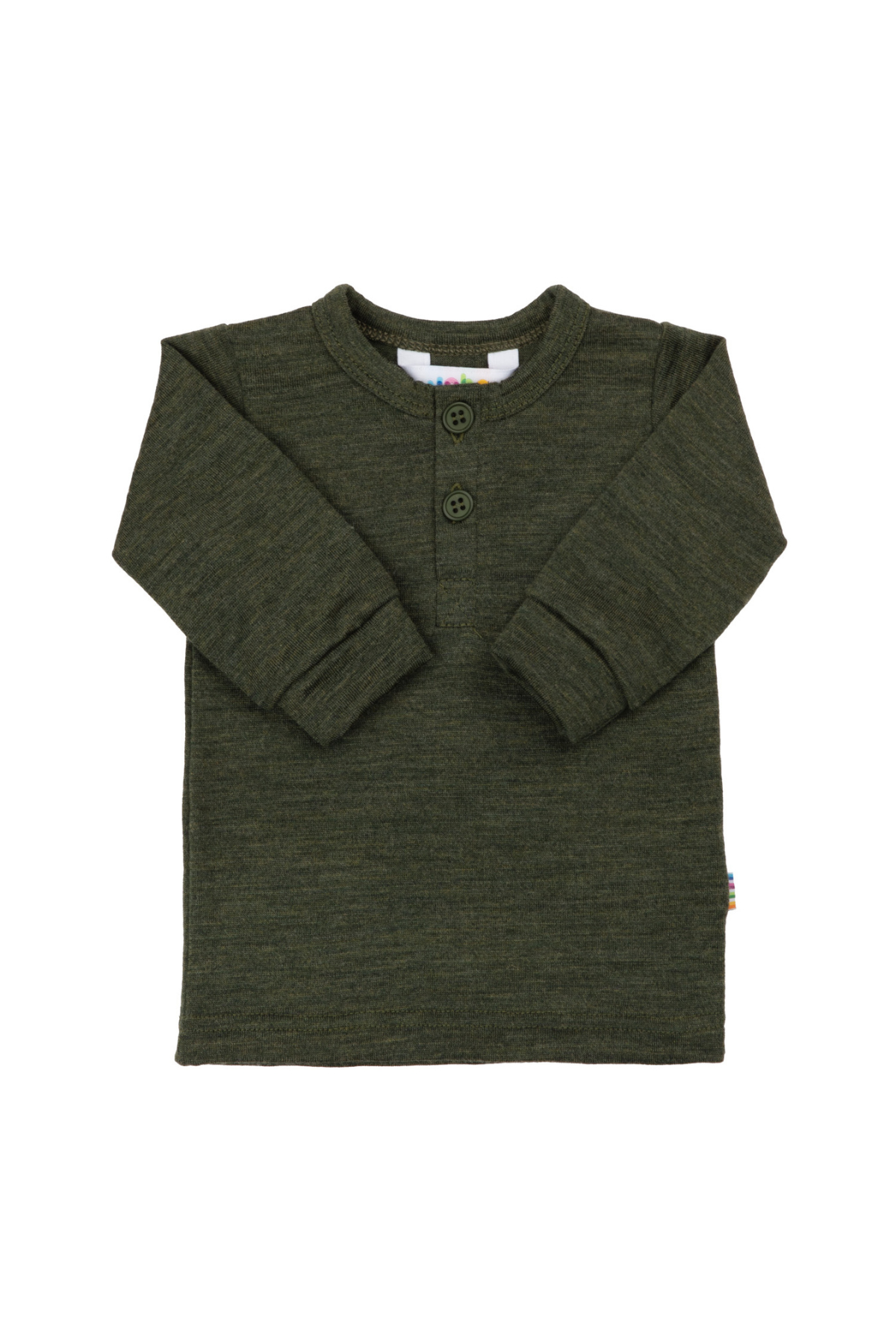 Langarmshirt aus Merinowolle | Dunkelgrün