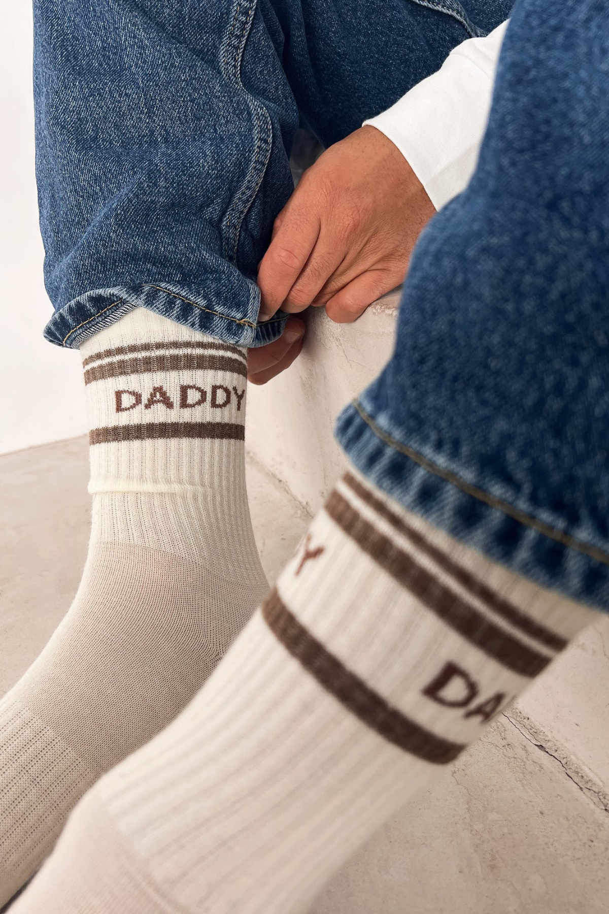 Gestreifte Wollsocken "Daddy" | Merinowolle