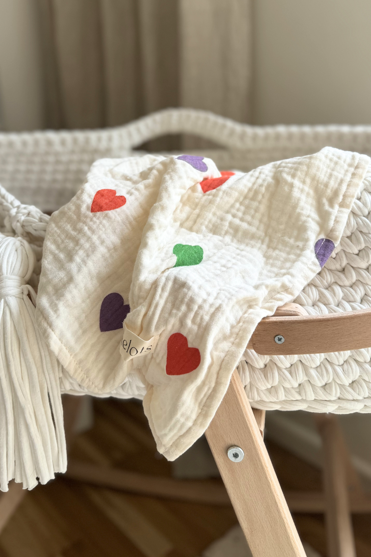 Musselintuch "Herzen"