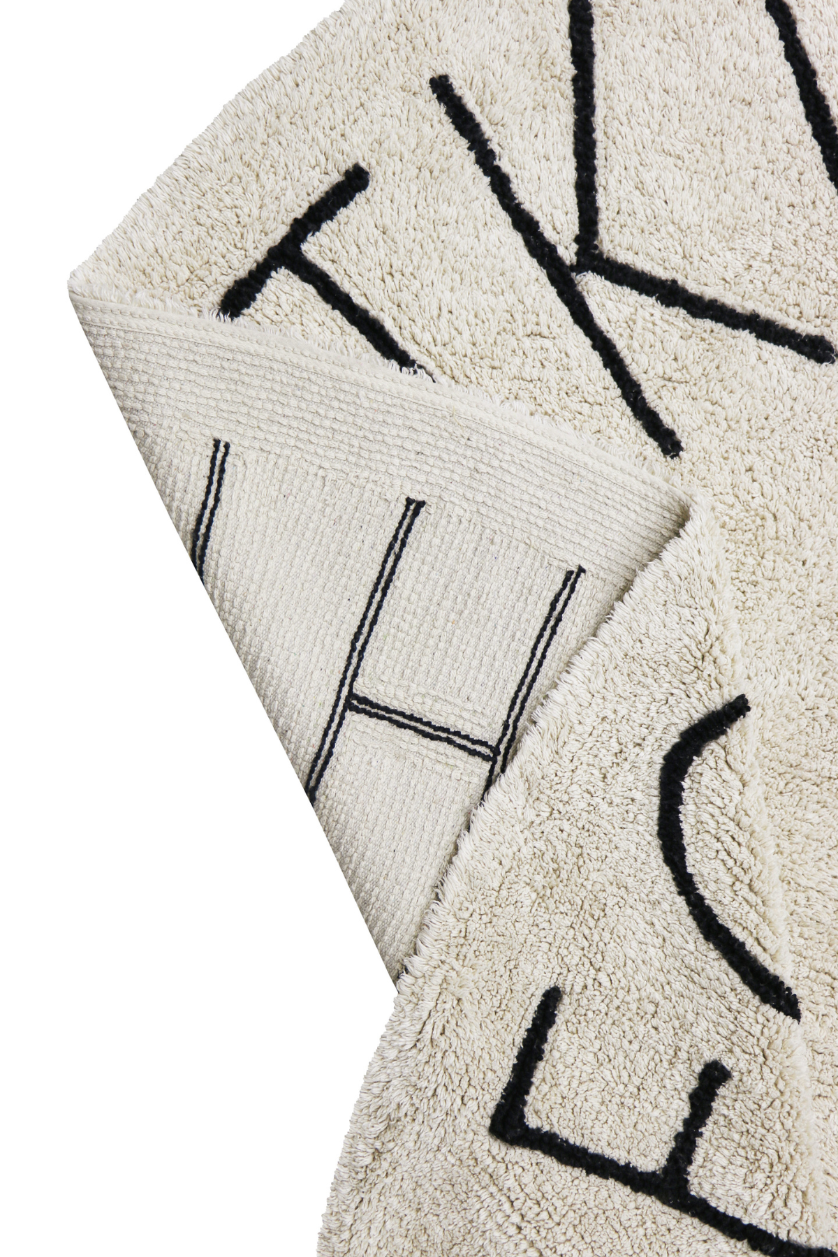 Waschbarer Teppich ABC Natural Black