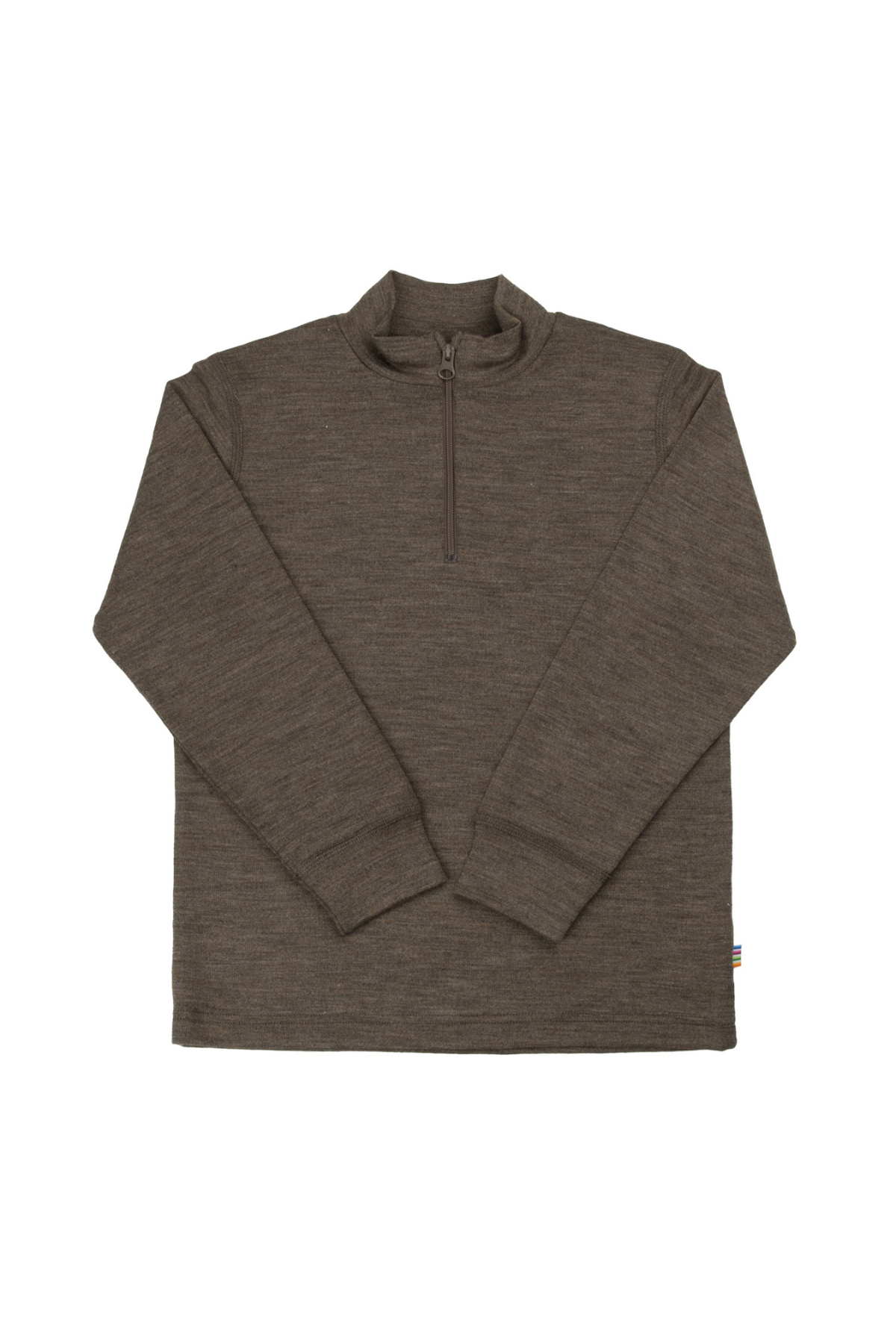 Langarmshirt mit Zipper | Dunkelbraun