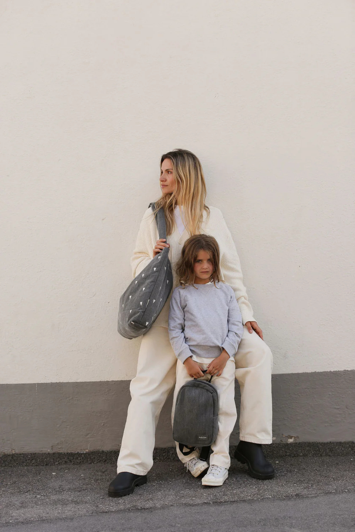 Wickeltasche | Grey Hearts