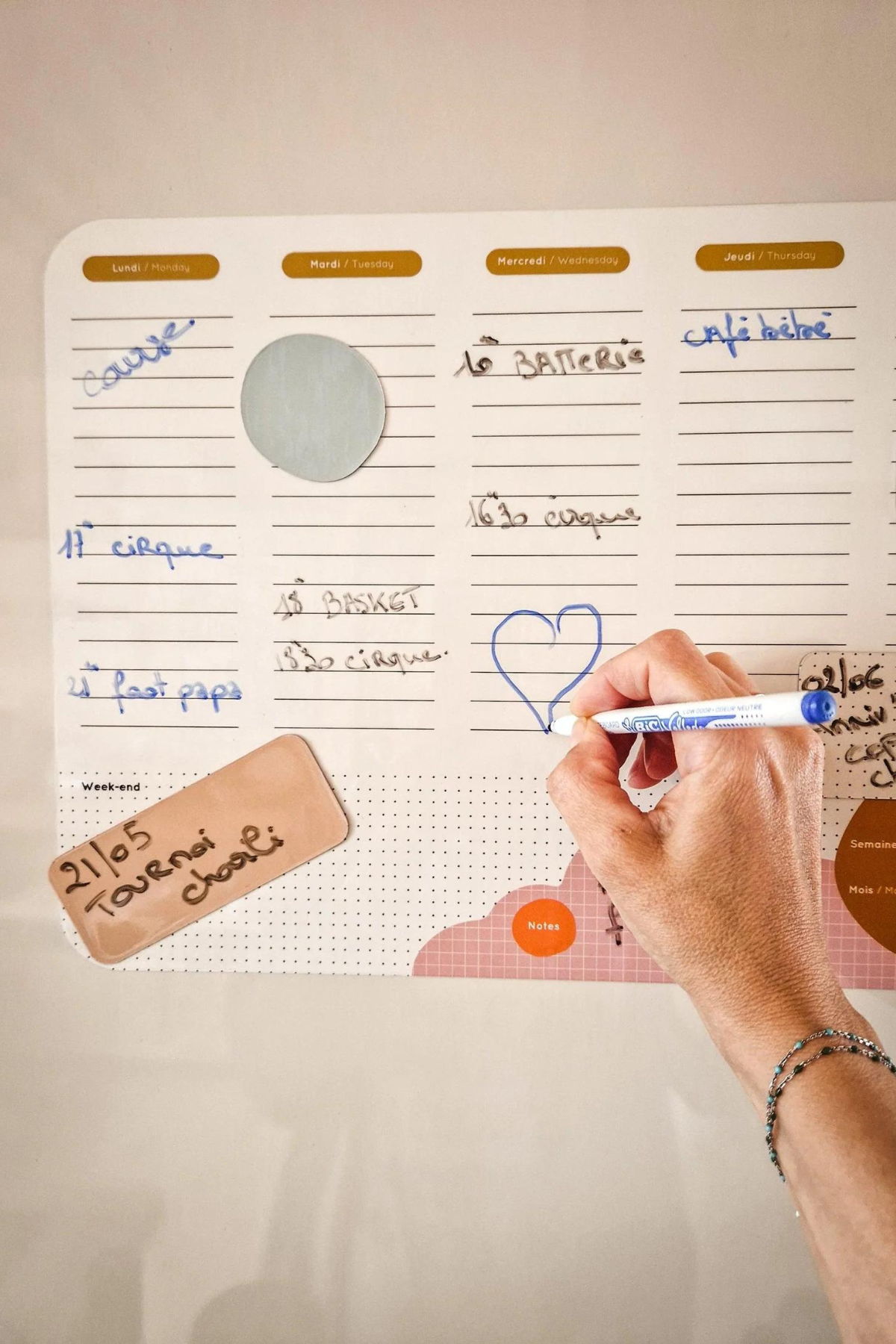 Magnetischer Wochenplaner | verschiedene Farben