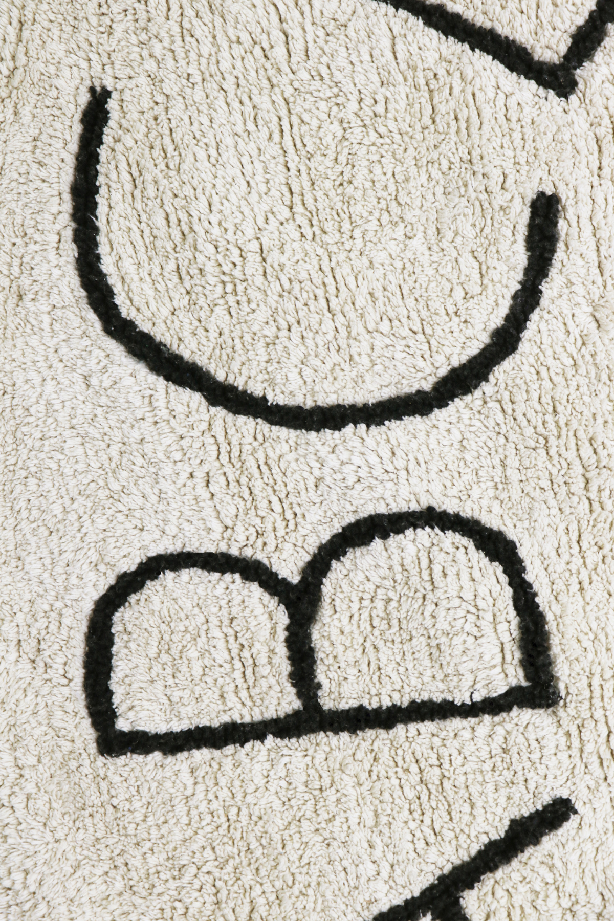 Waschbarer Teppich ABC Natural Black