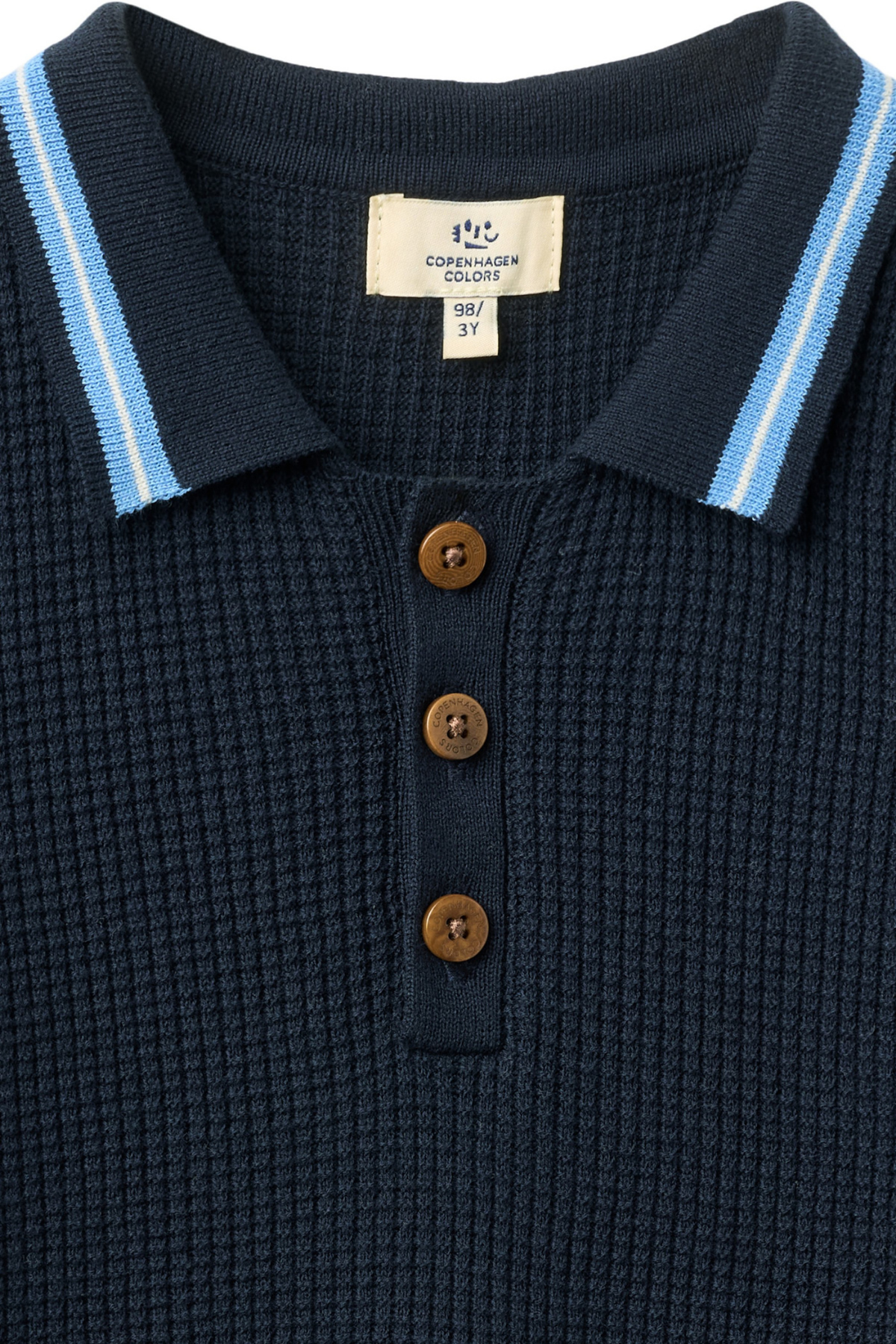 Poloshirt Strickoptik | Navy/Blue/Cream