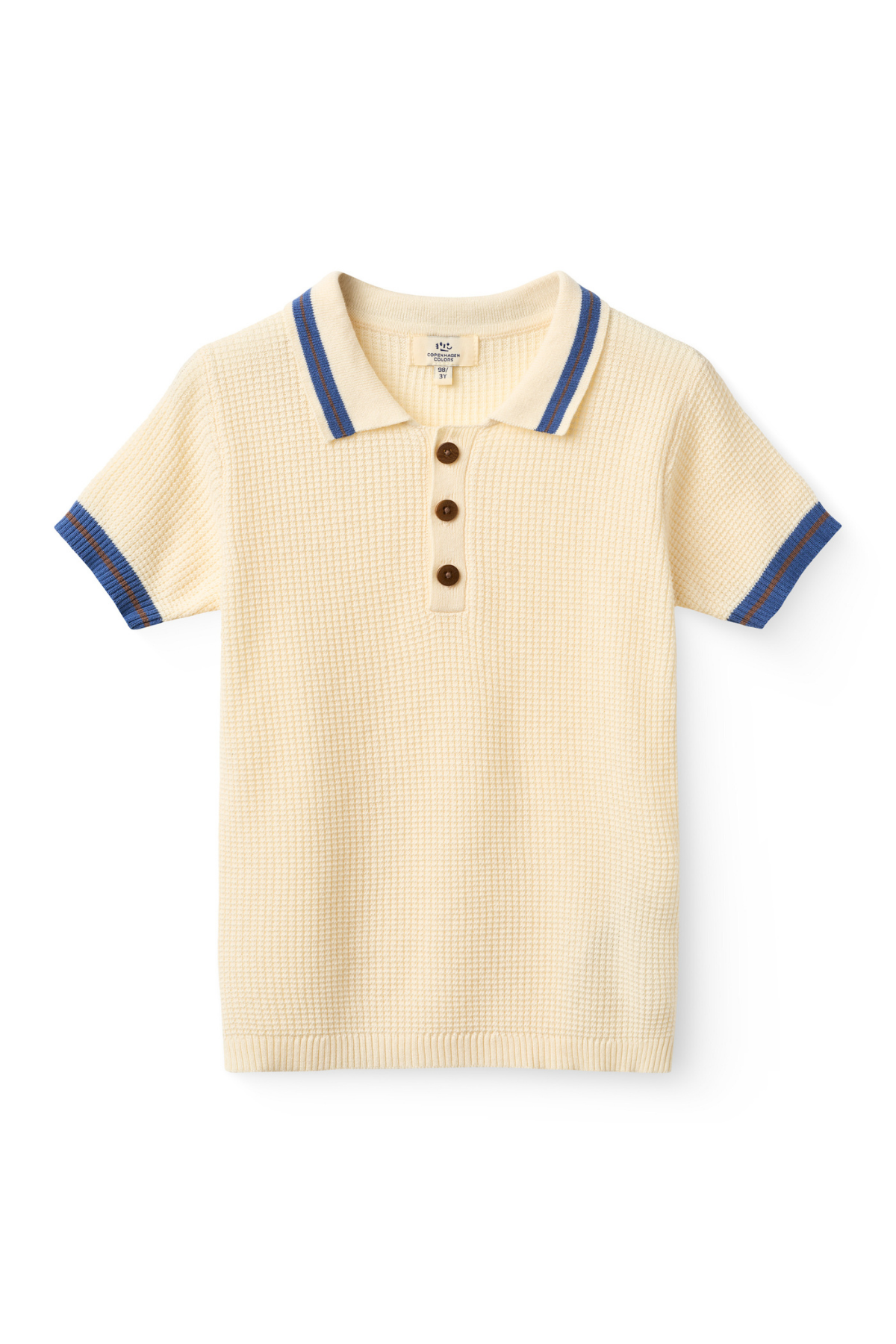 Gestricktes Polo | Cream/Blue/Brown
