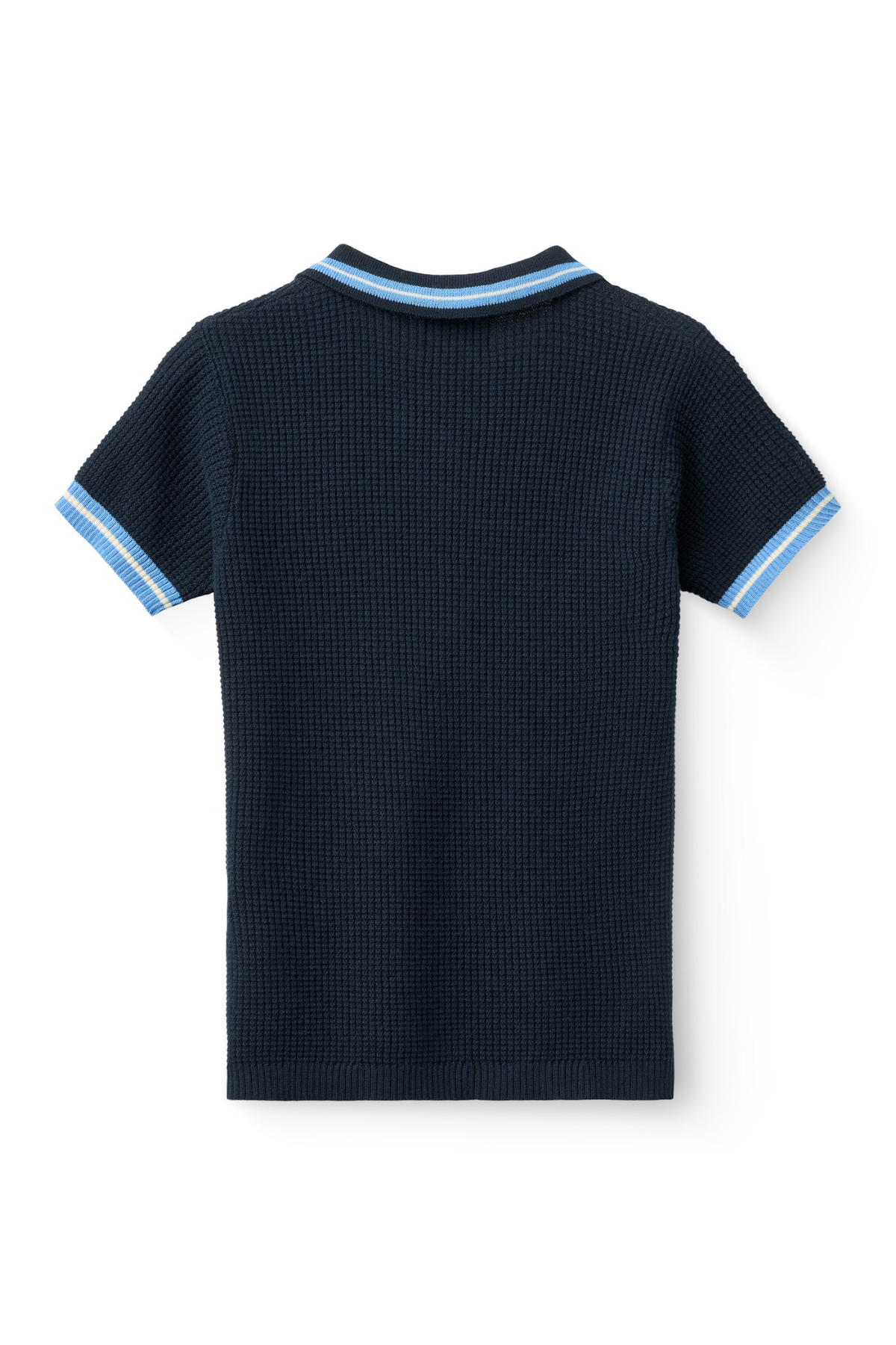 Poloshirt Strickoptik | Navy/Blue/Cream