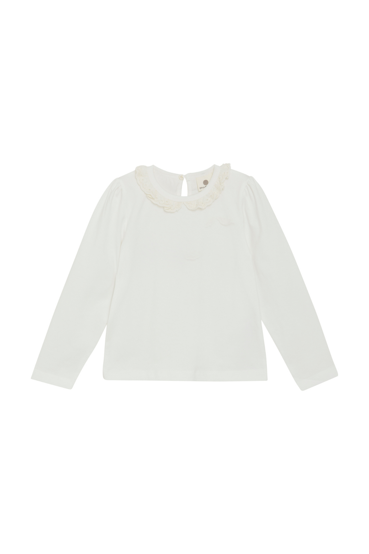 Longsleeve mit Kragen und Lochstickerei