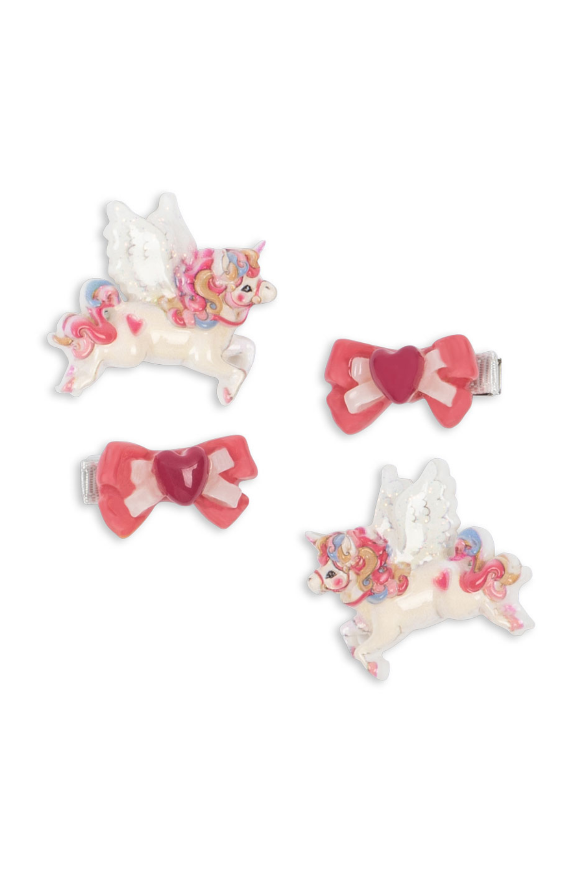 4er-Set Einhorn Schleifen Haarspangen