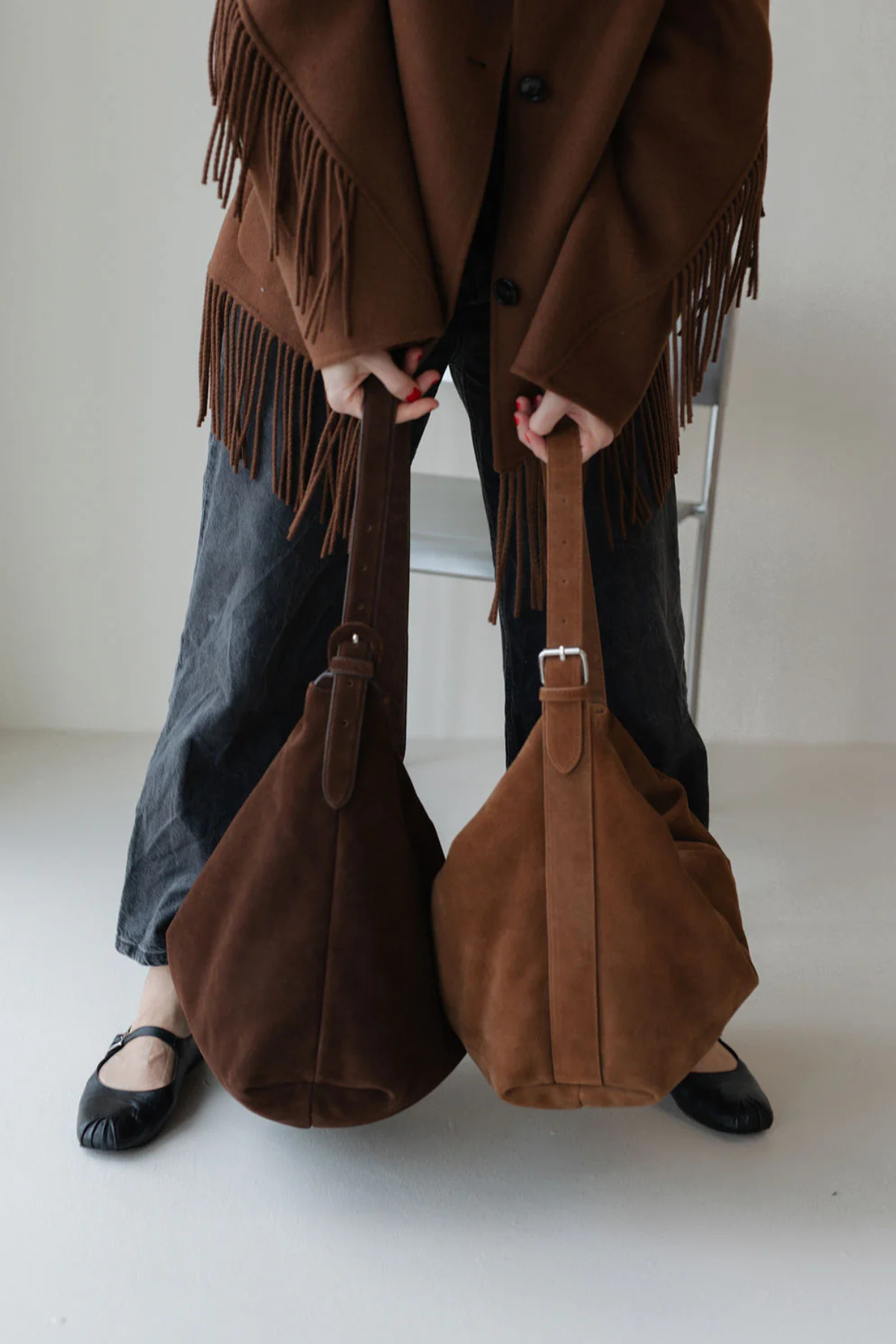 Mom Bag aus Wildleder | Lukkily Bag #4 | Cognac