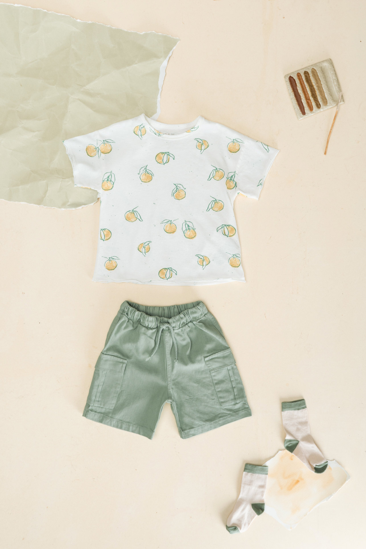 T-Shirt mit Orangen-Print