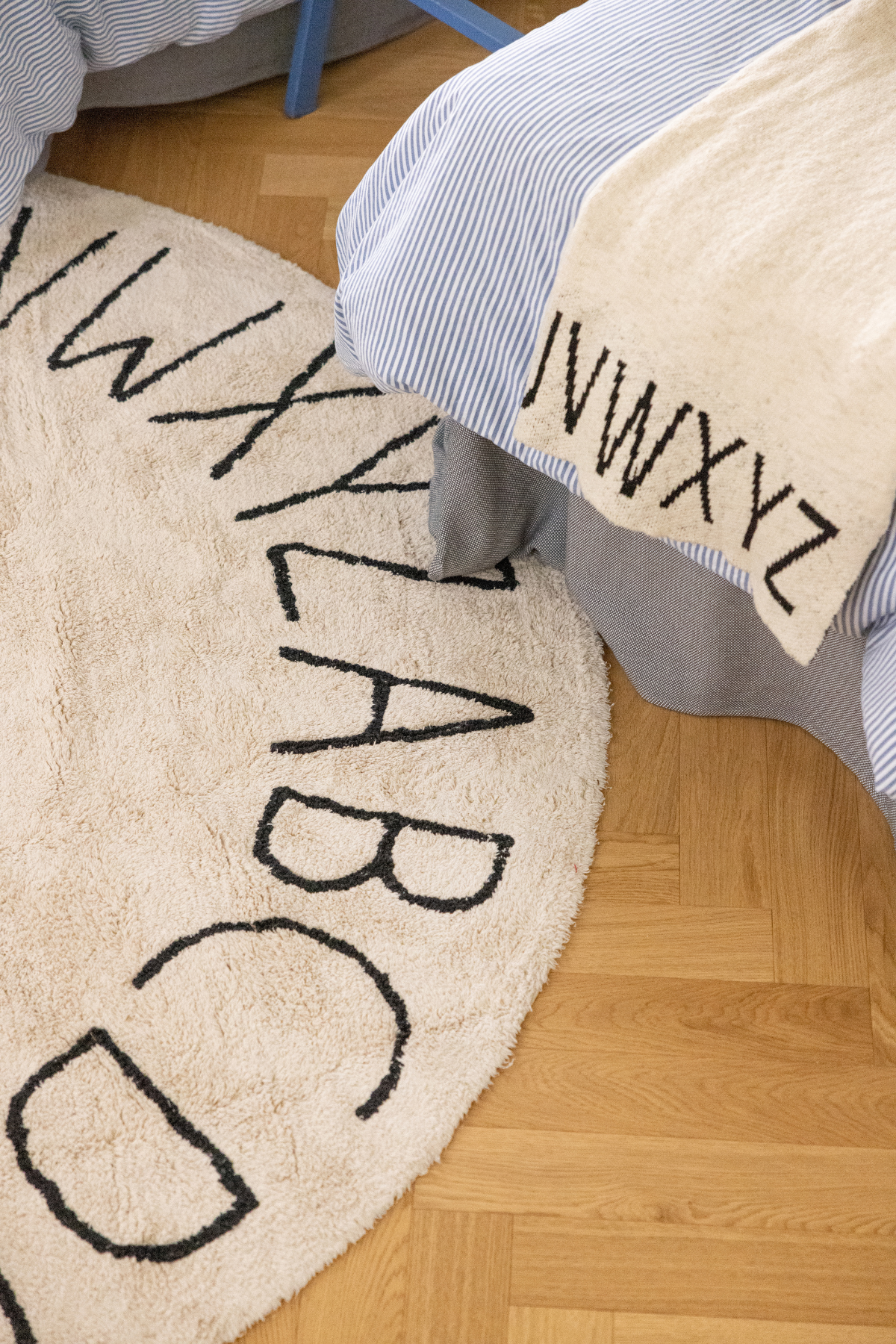 Waschbarer Teppich ABC Natural Black