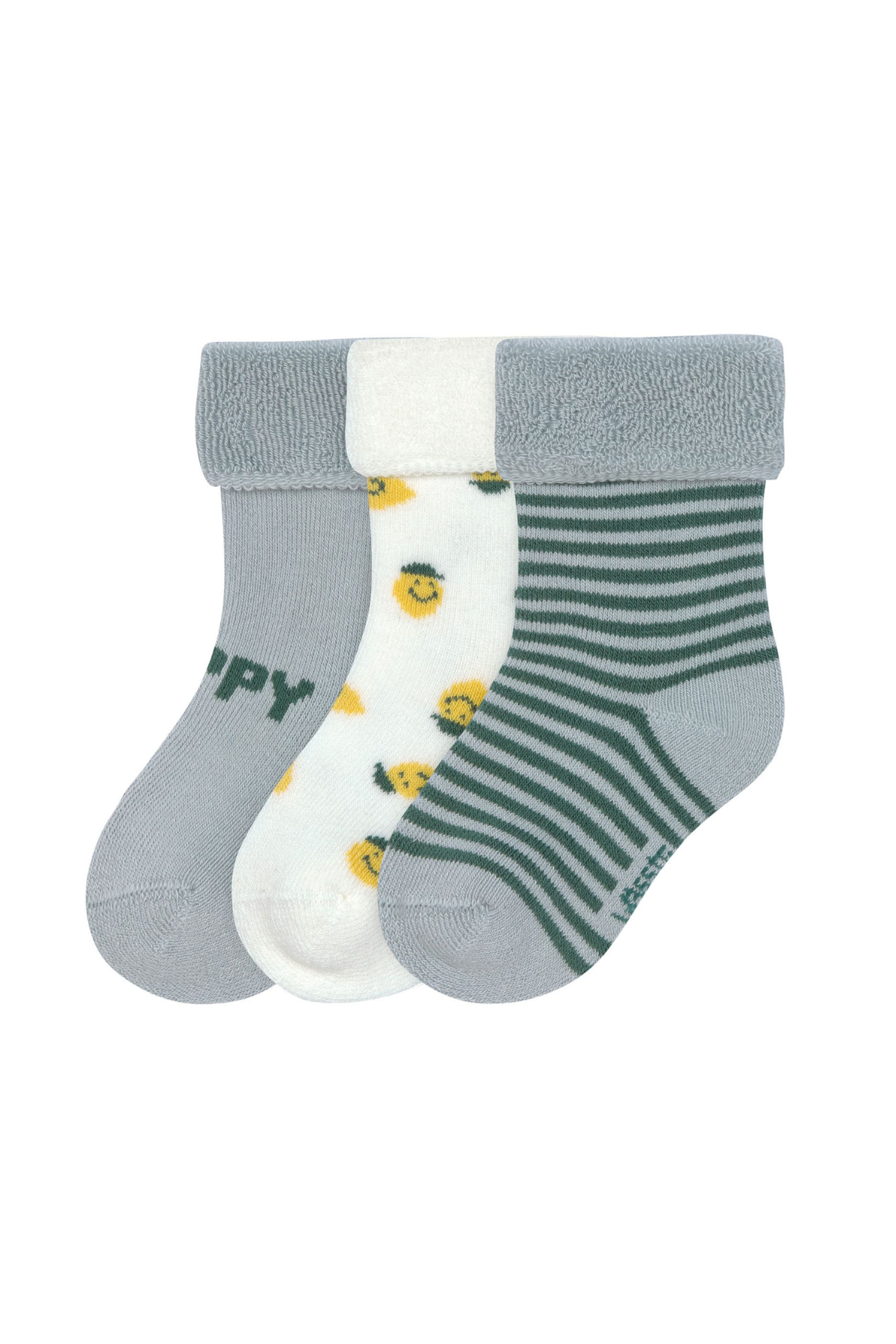 3er-Set: Baby Socken "Lemon / Light Blue"