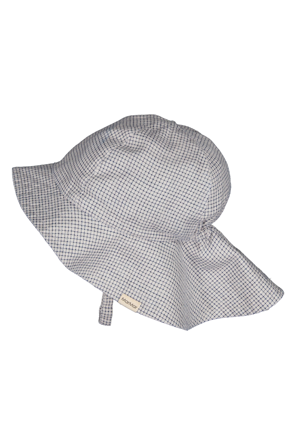 Karierter Sonnenhut 100% Leinen "Alba"