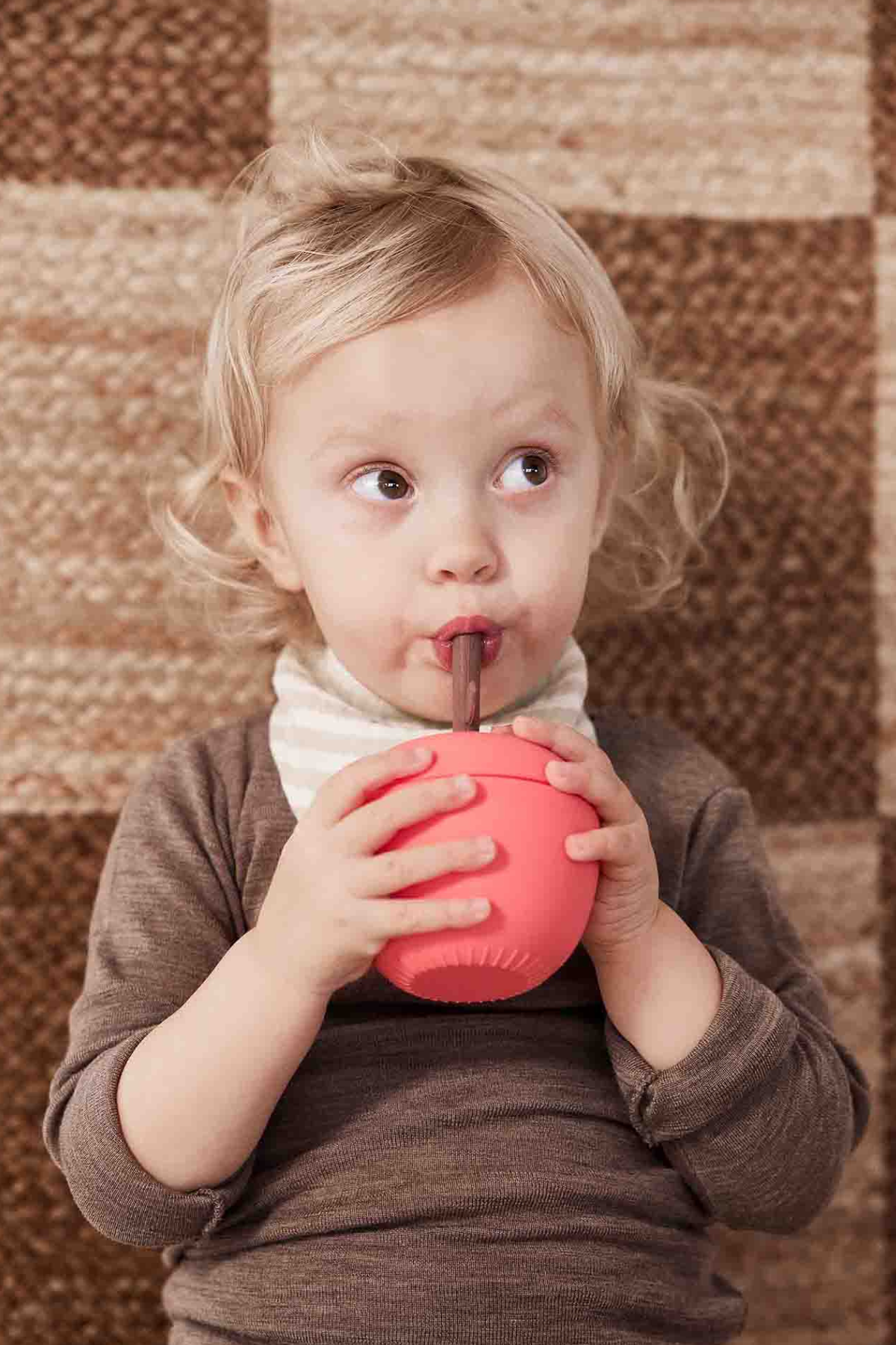 Apfel-Trinkbecher mit Strohhalm | verschiedene Farben