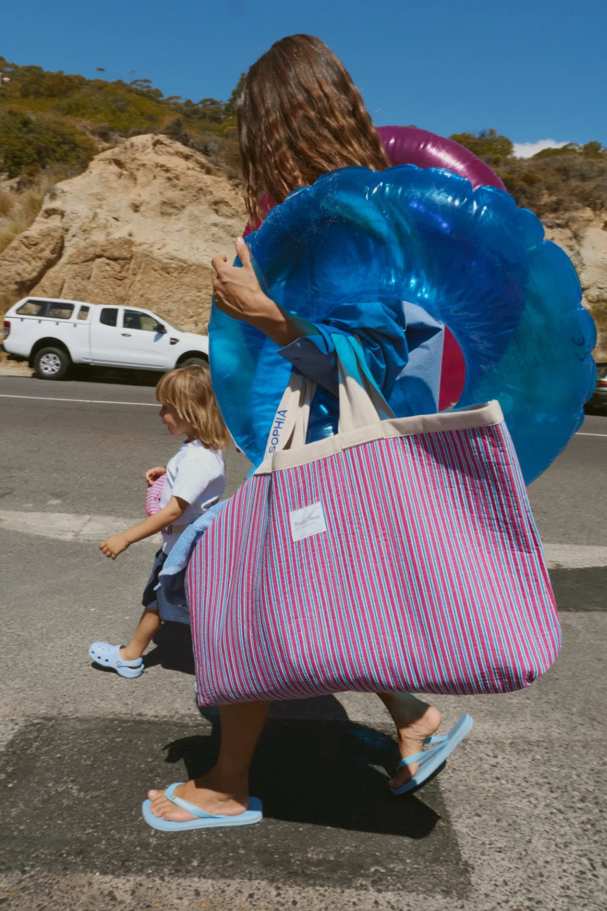 Beach Bag | Rosa Poplin Striped