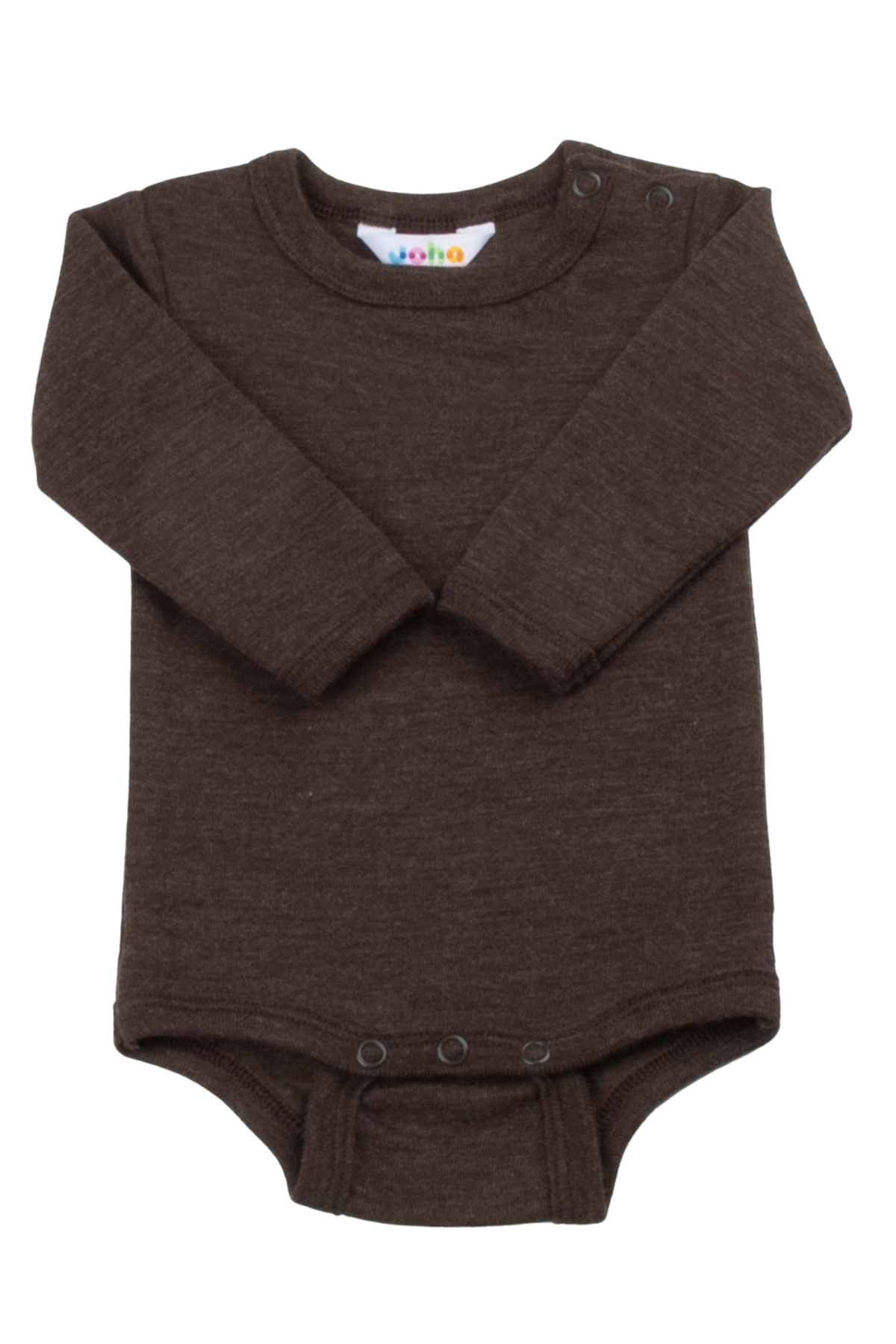 Langarmbody aus Merinowolle | Dunkelbraun