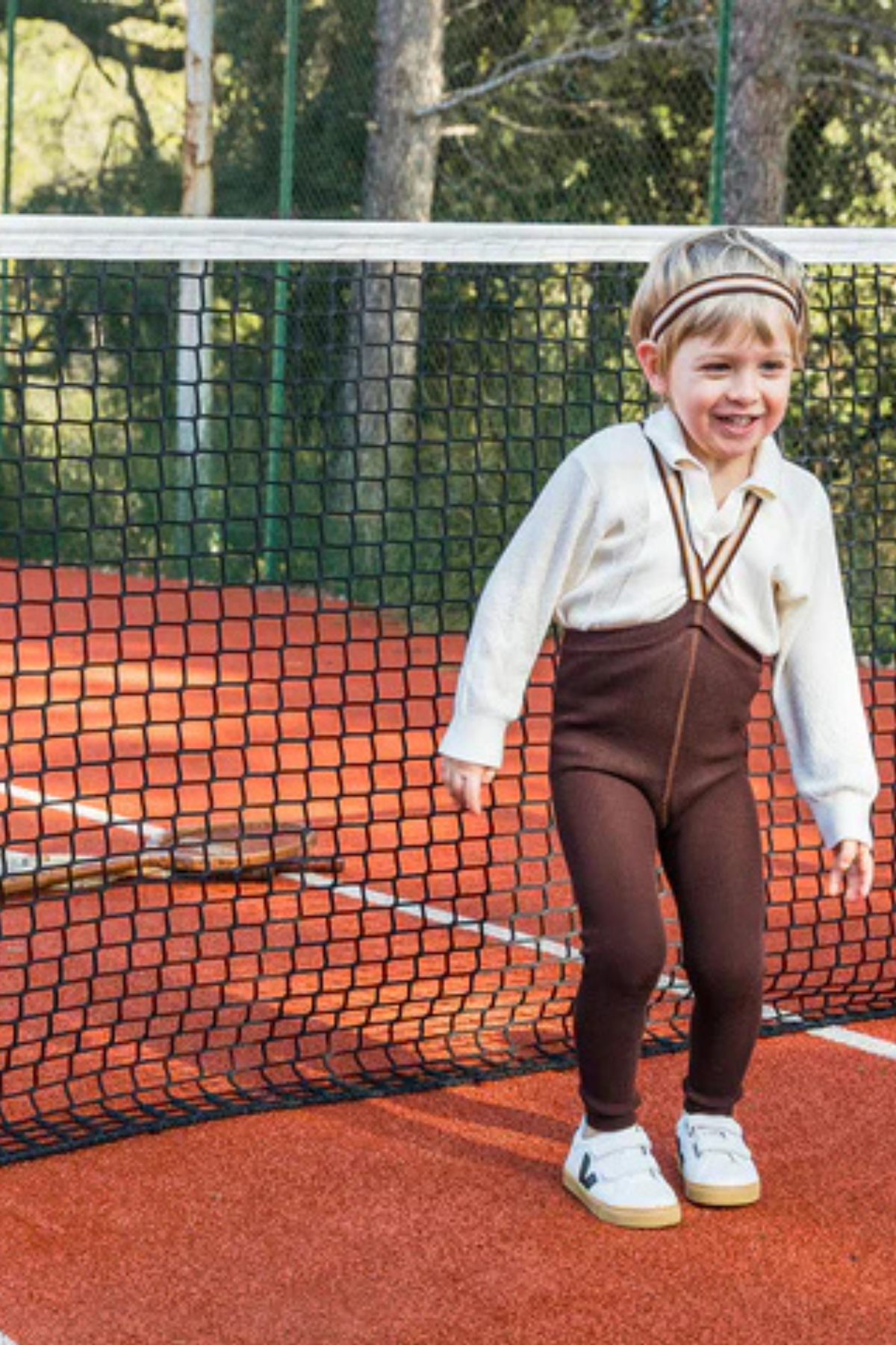 Leggings "Retro Champs" mit Hosenträgern | Chocolate Brown Striped