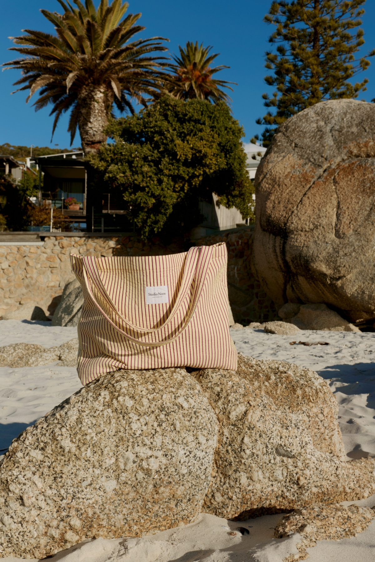 Mom Bag | Butter Yellow Poplin Stripe