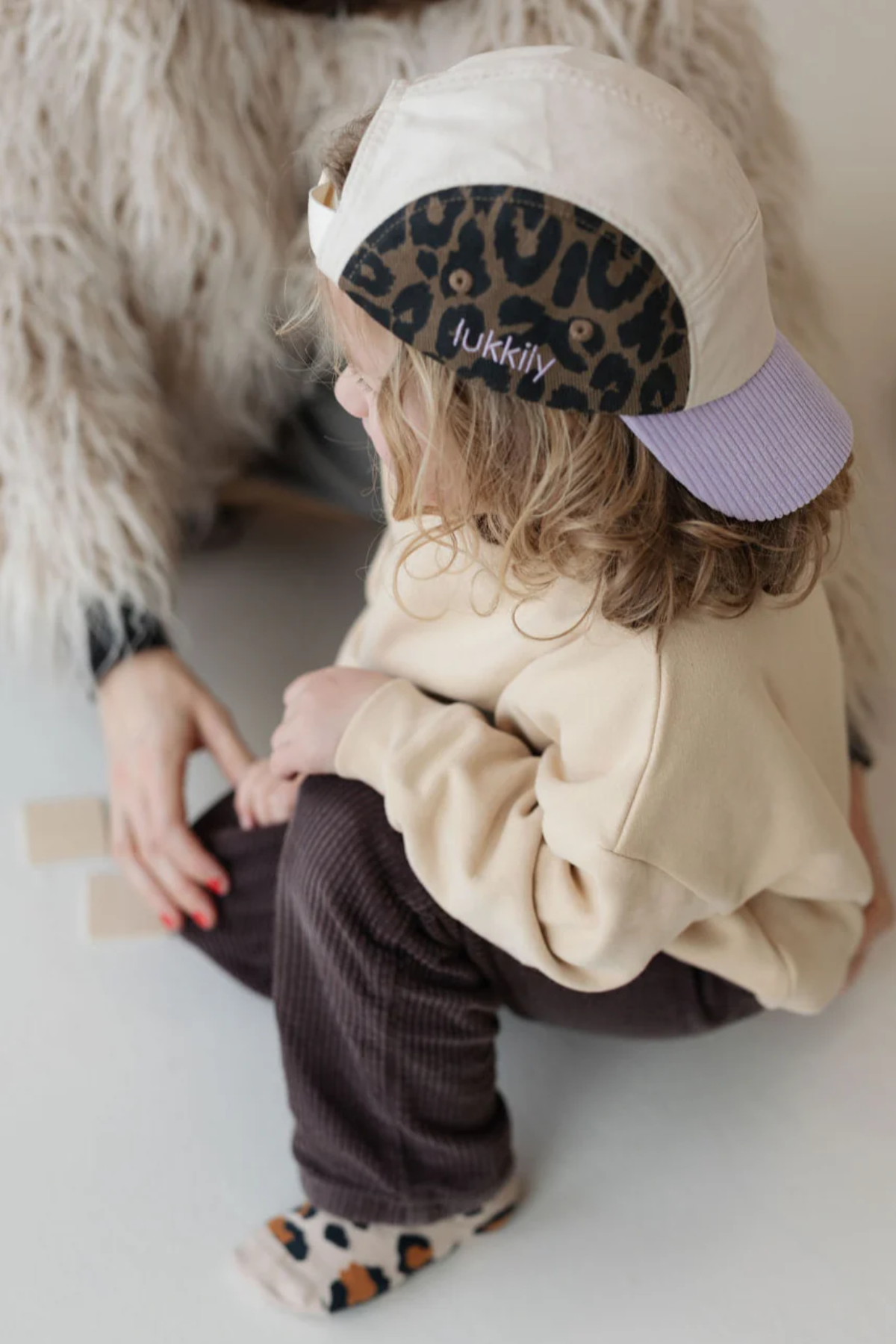Kids Cap "LEO light brown/lilac"