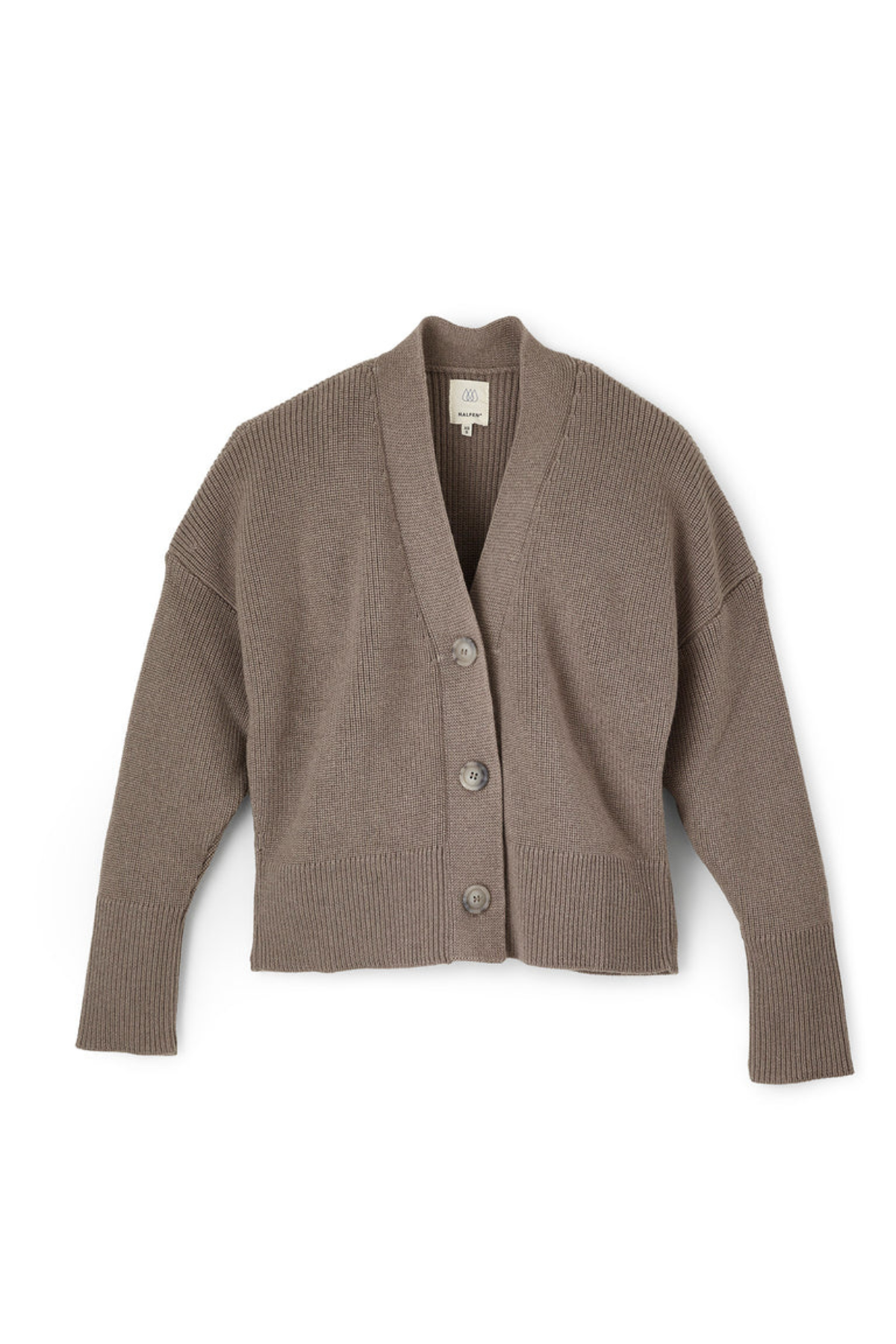 Grobstrick Cardigan für Erwachsene aus Merinowolle| Nuss