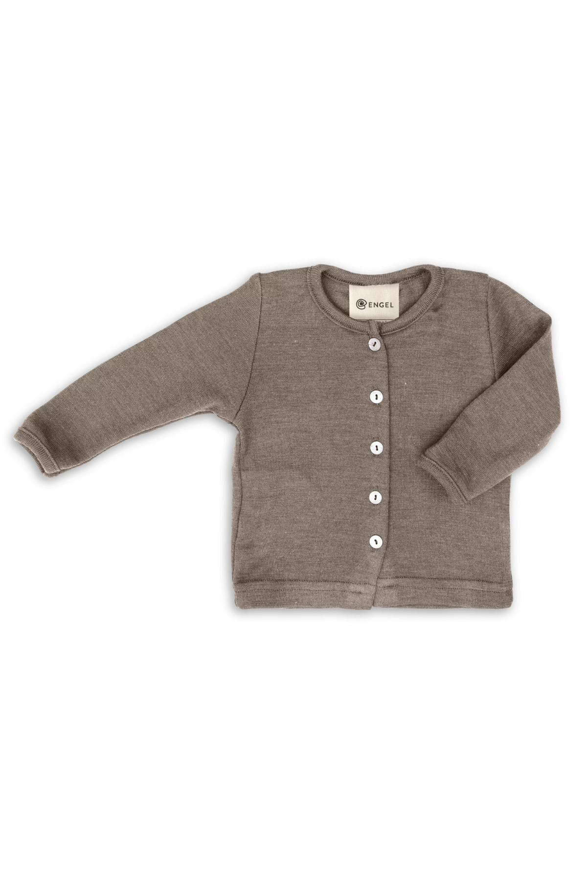 Baby-Cardigan aus Wolle/Seide | Walnuss