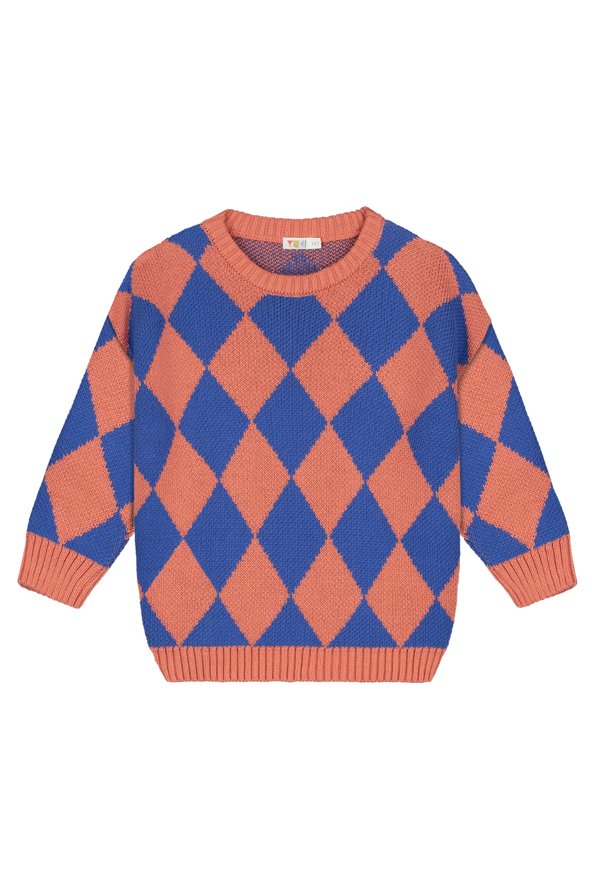 Checkered Knitted Sweater | Cobalt