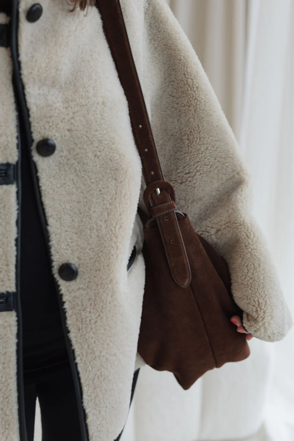 Mom Bag aus Wildleder | Lukkily Bag #5 | Chocolate