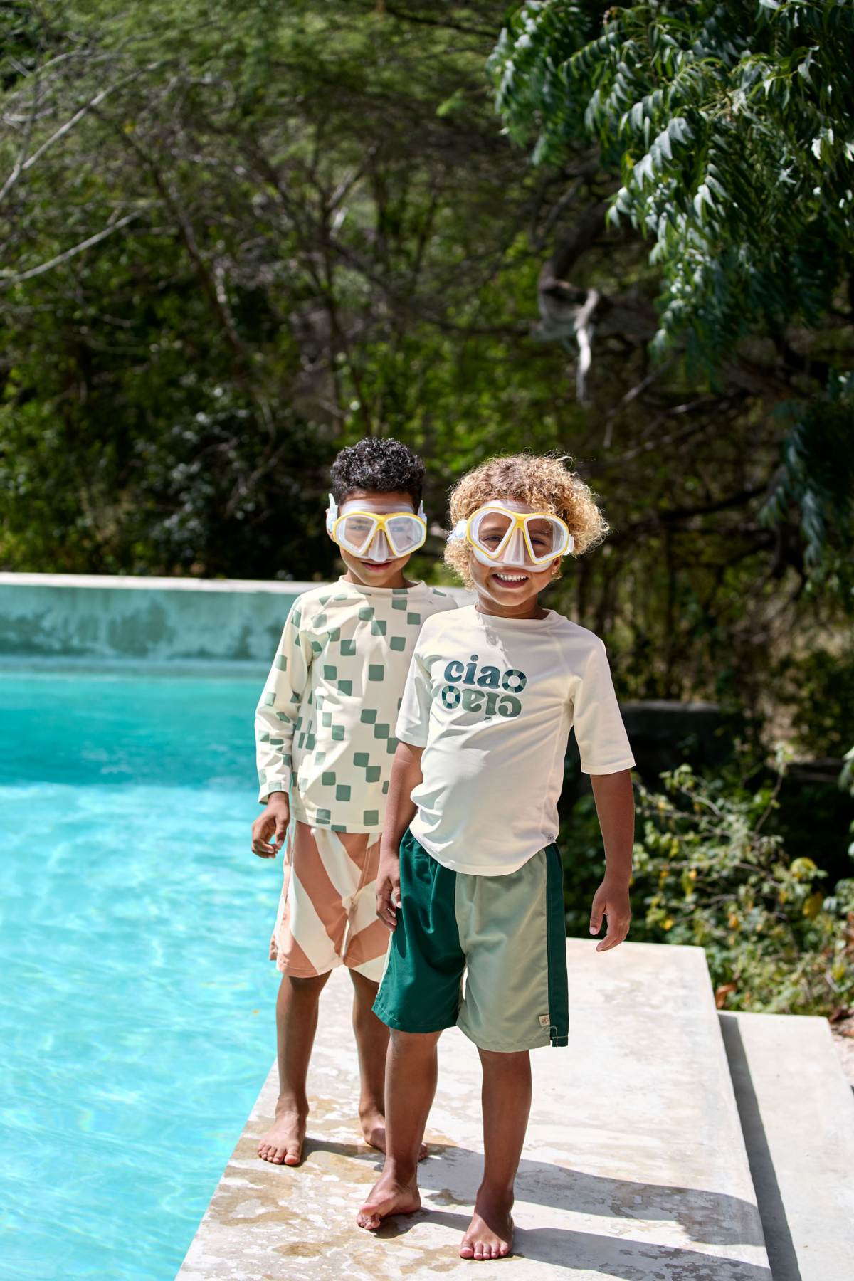 UV Short Sleeve Rashguard | Green/Sea Salt