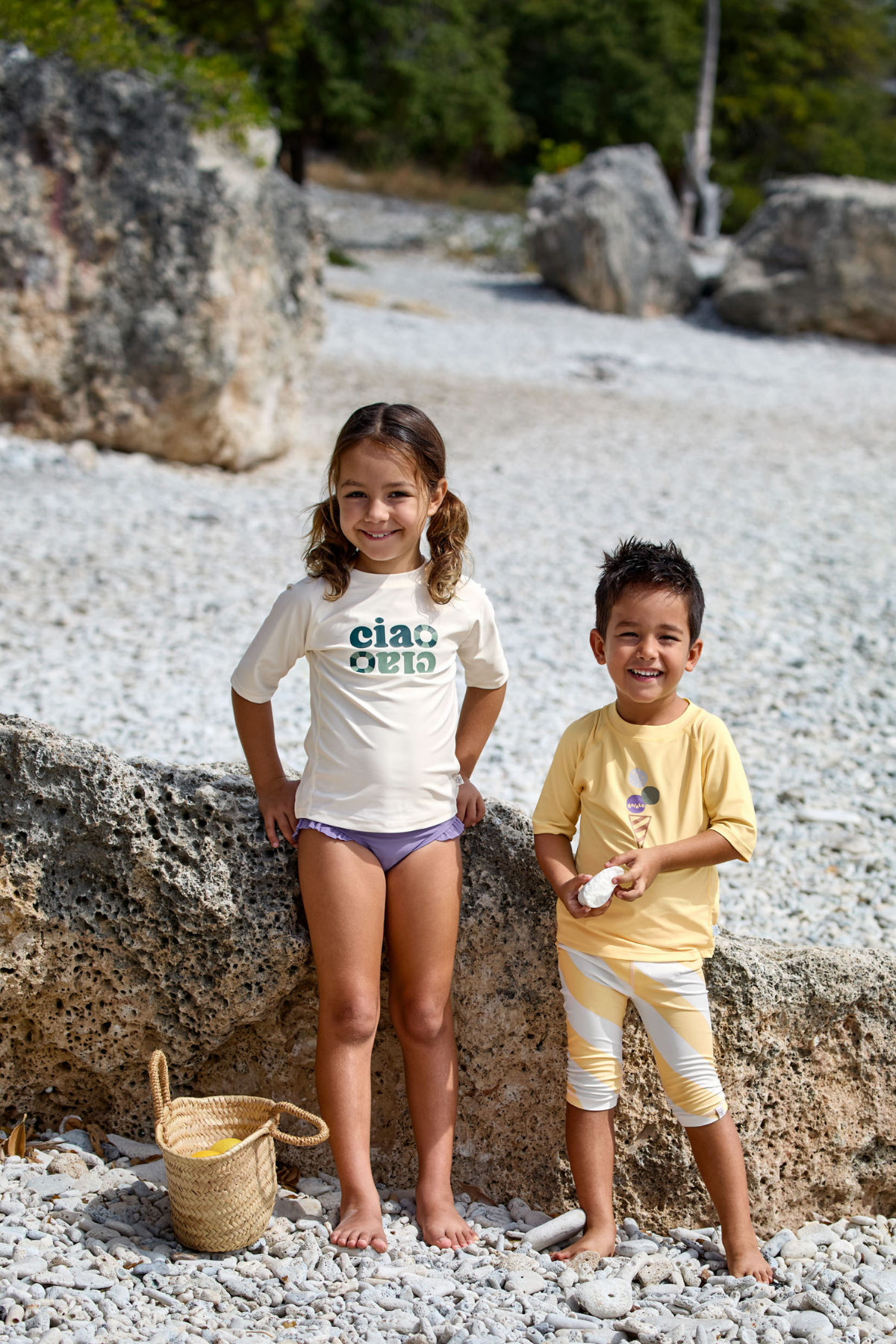 UV Short Sleeve Rashguard | Green/Sea Salt