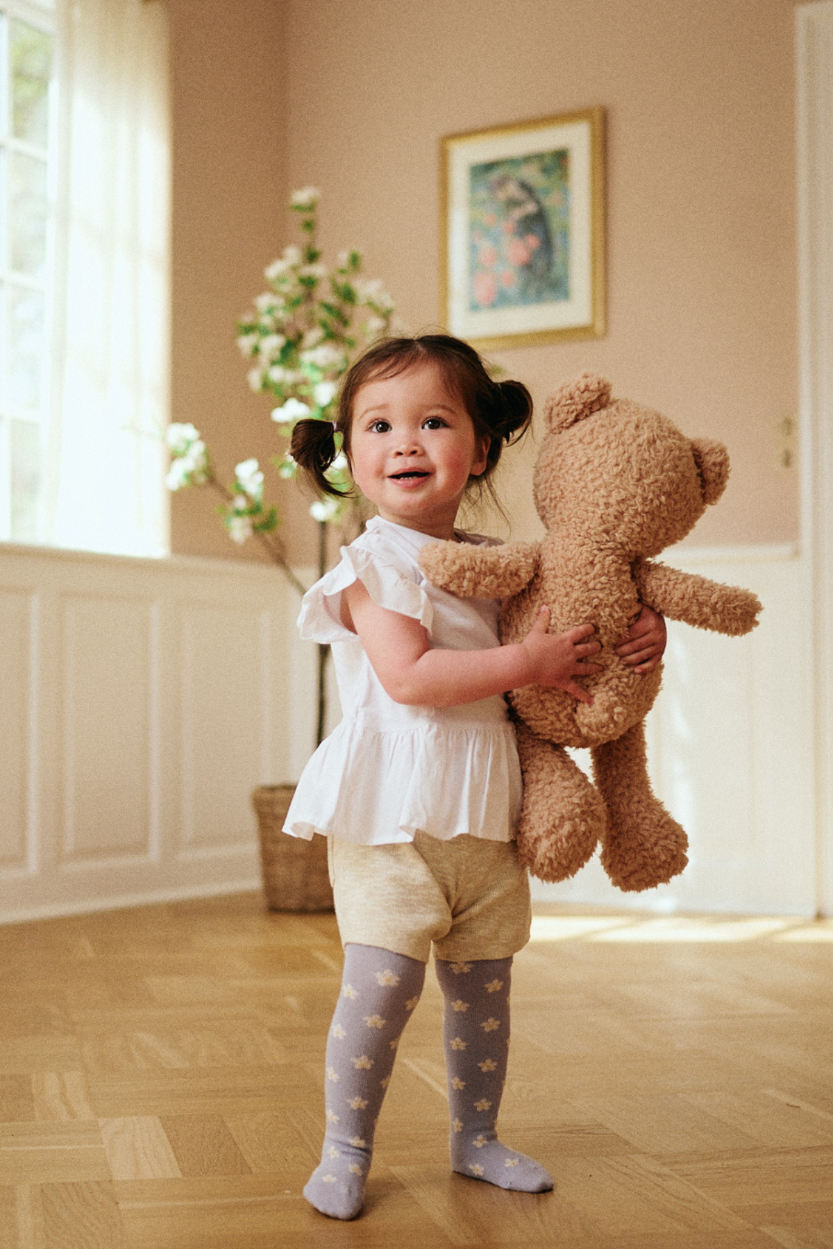 Strumpfhose aus Baumwolle "Daisy" | Lavender Sky