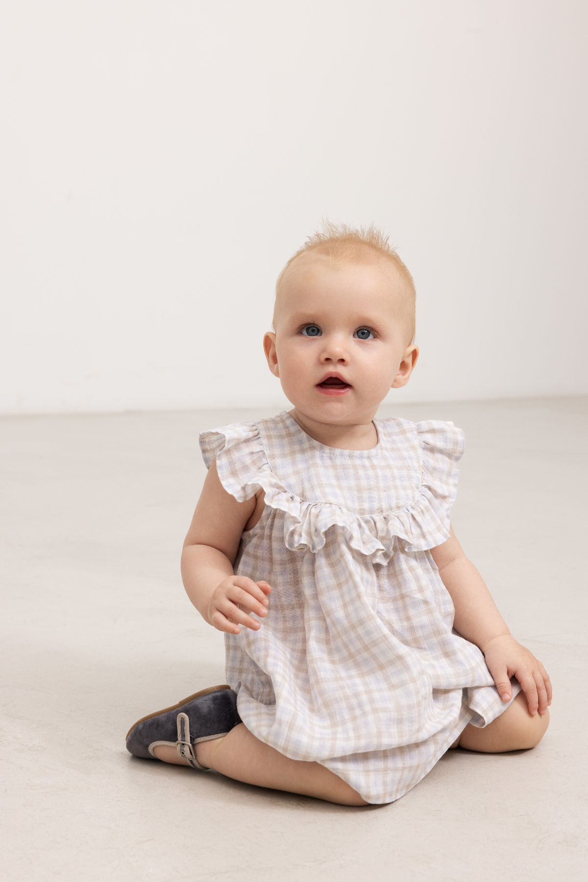 Kariertes Kleid 100% Leinen "Drine" | Summer Check