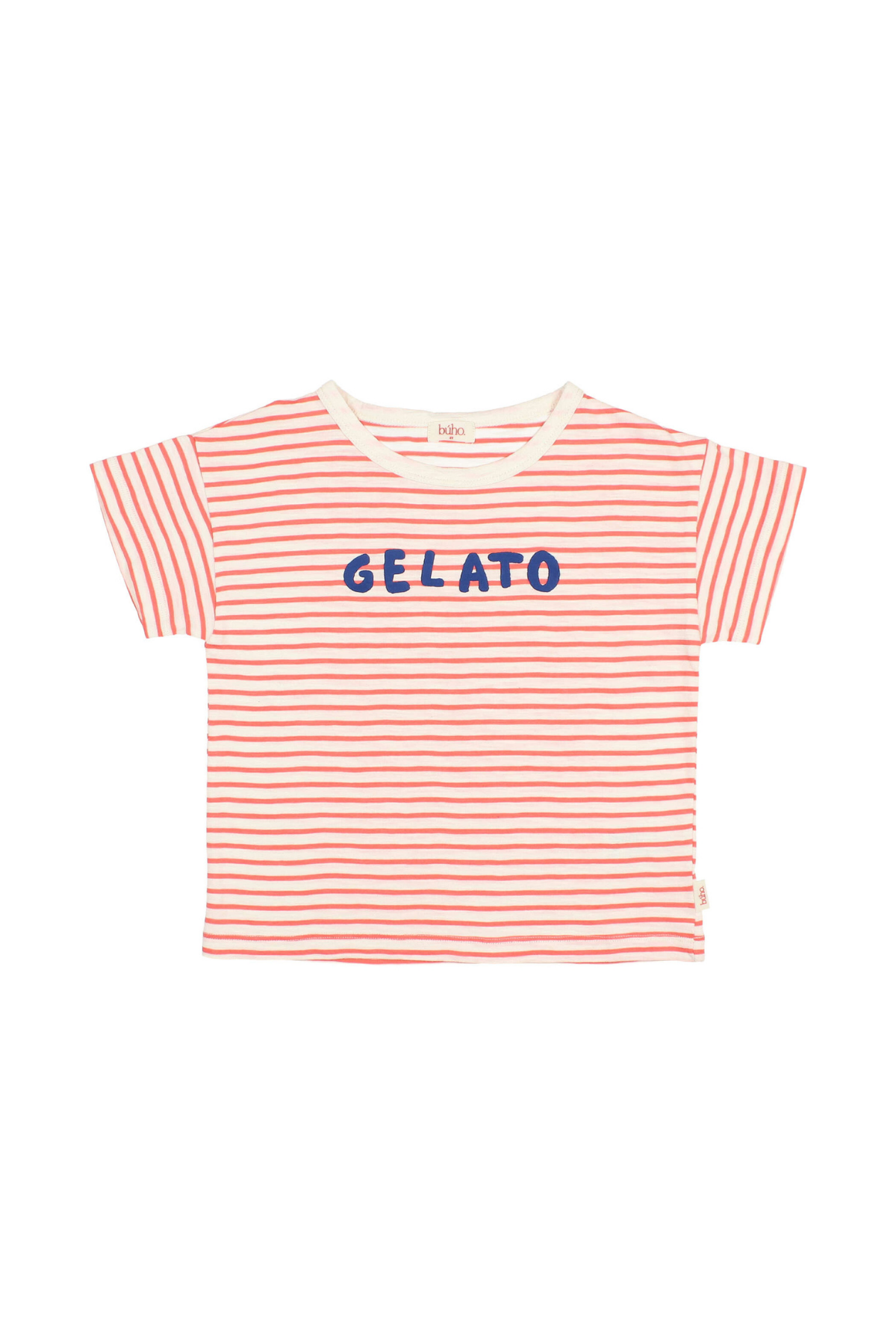 Gestreiftes T-Shirt aus Bio-Baumwolle | Coral