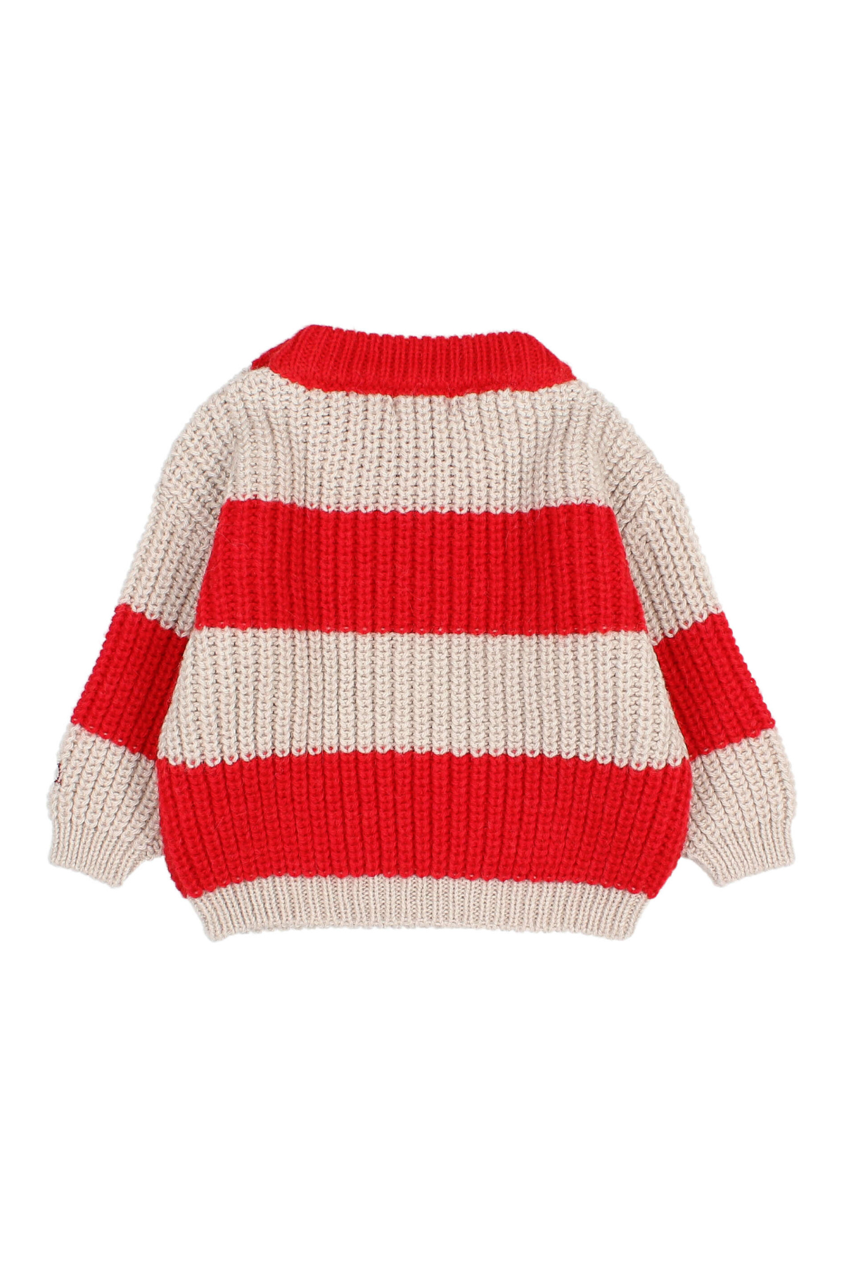 Gestreifter Pullover für Babys aus Alpaka-Mix | POPPY RED
