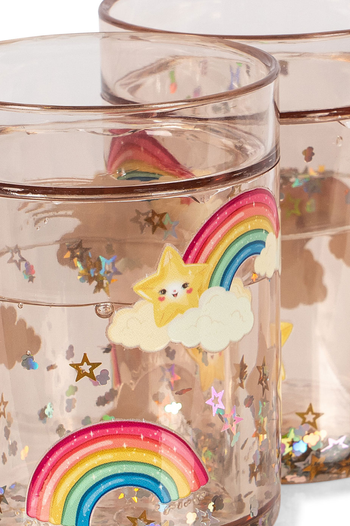 2er-Set Glitzerbecher "RAINBOW"
