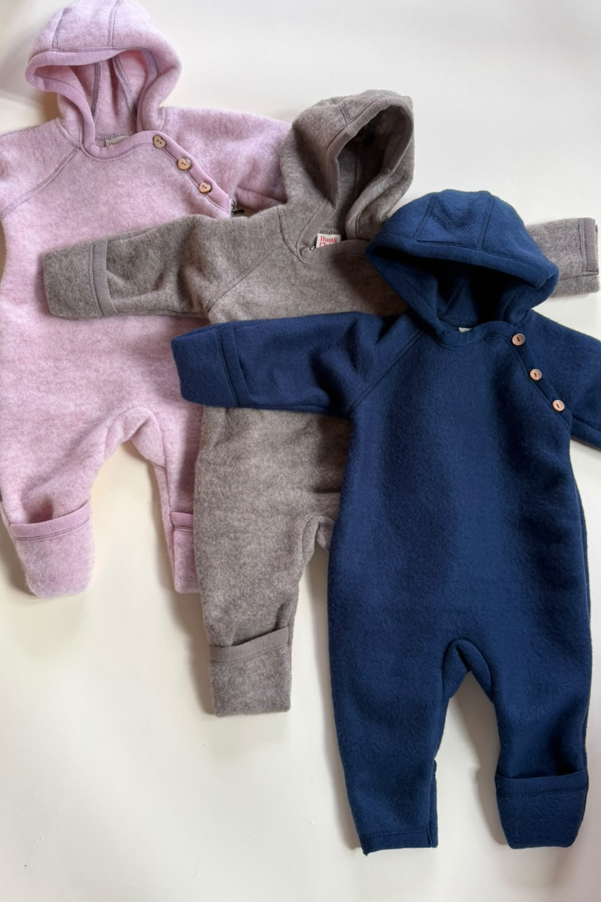 Wollfleece-Kapuzenoverall "Mevi" aus 100% Merinowolle | verschiedene Farben