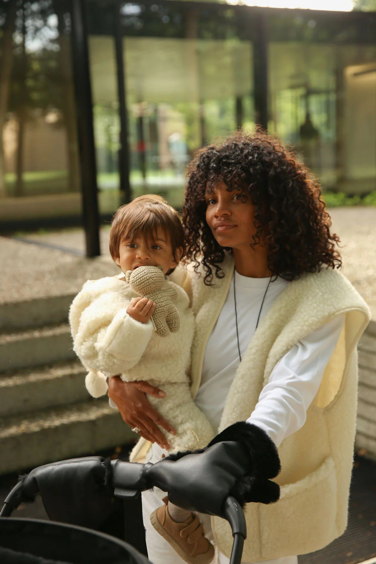 Kinderwagen-Handwärmer gefüttert mit 100% Merino-Lammfell | verschiedene Farben