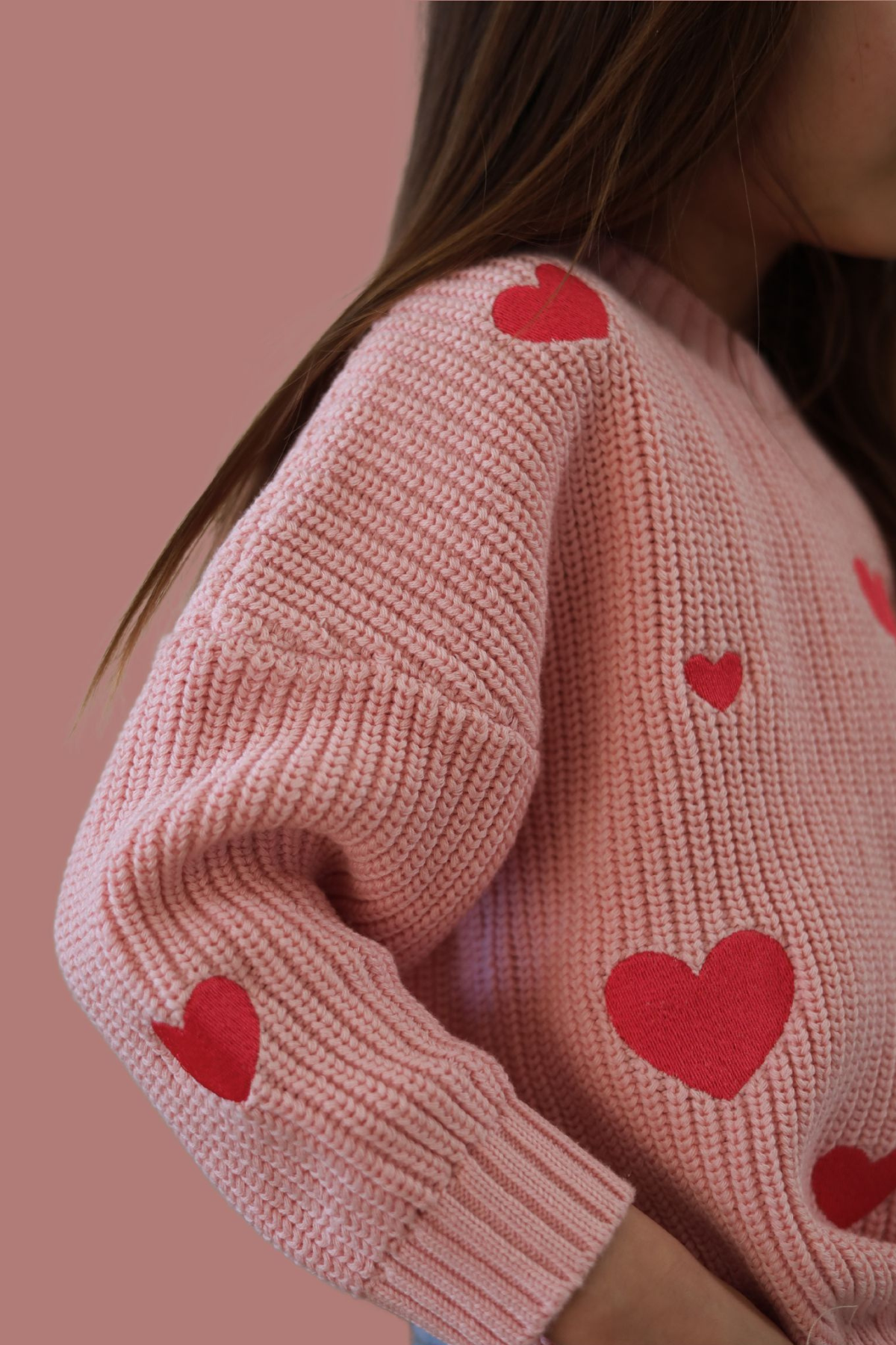 Strickpullover "Belle" mit Herzen | Poppy Rose