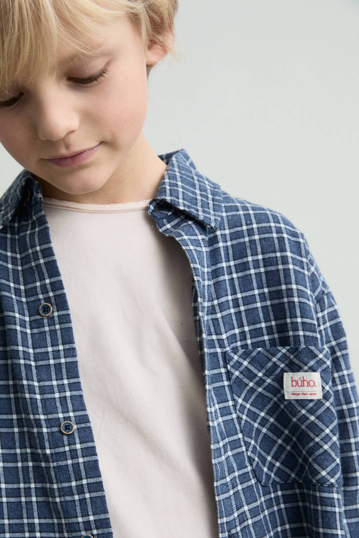 Kariertes Hemd "Tartan" für Kids | Navy