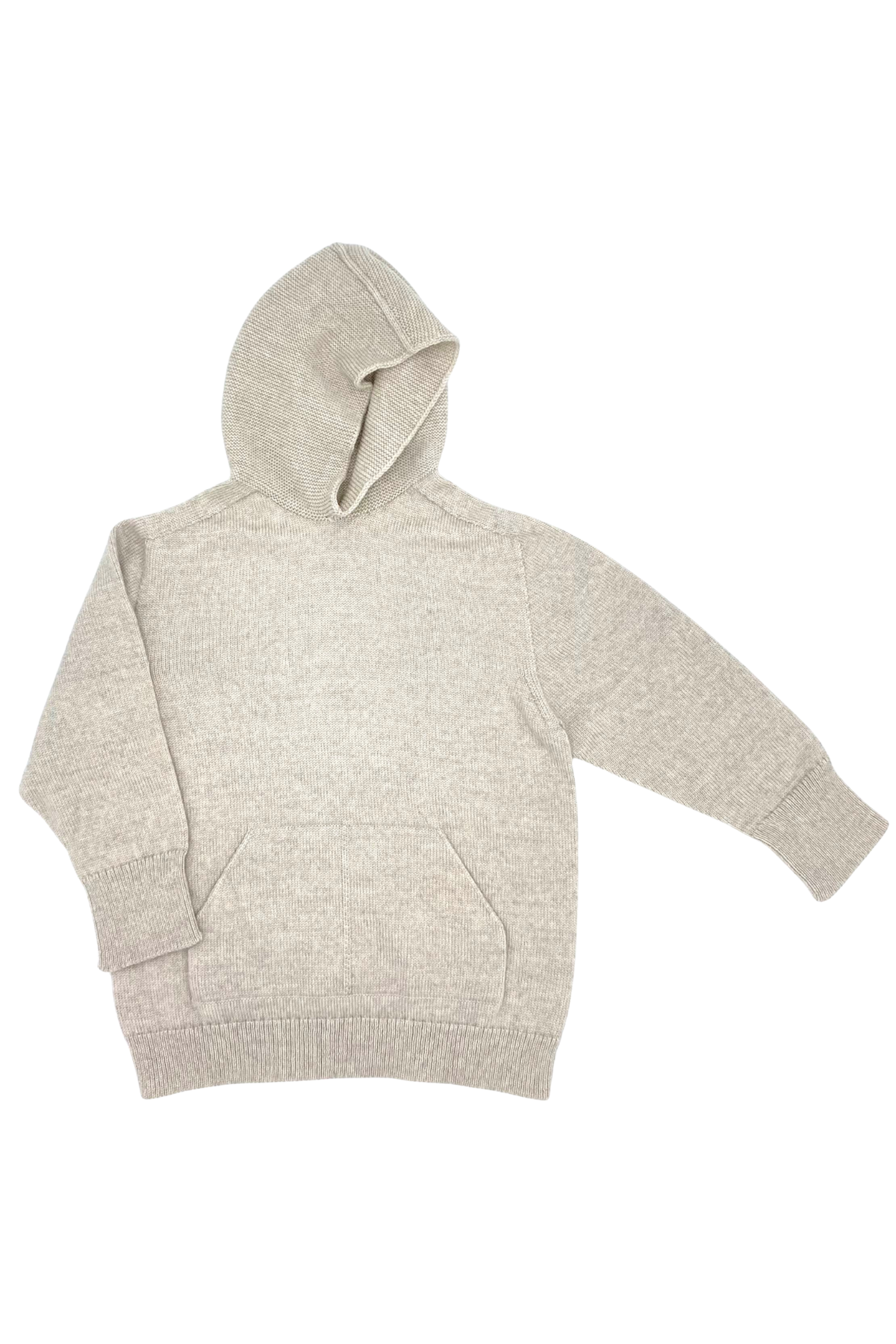 Weicher Hoodie zum Mitwachsen aus Merinowolle | Stein