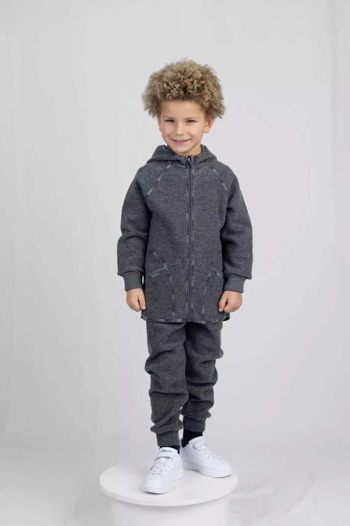 Outdoorhose aus Wollwalk| Lavagrau Melange