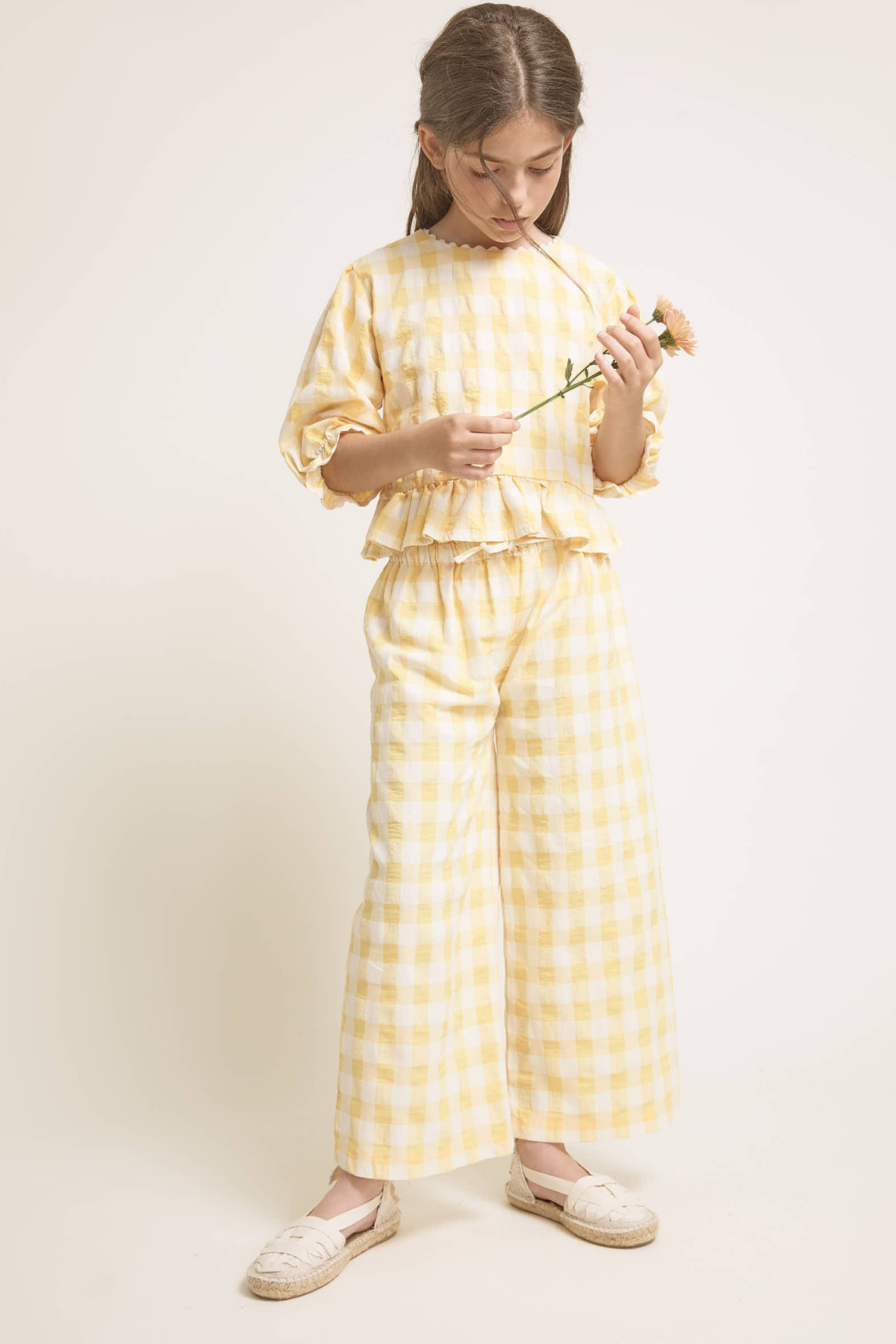 Karierte Hose aus Baumwoll-Seersucker | Sun