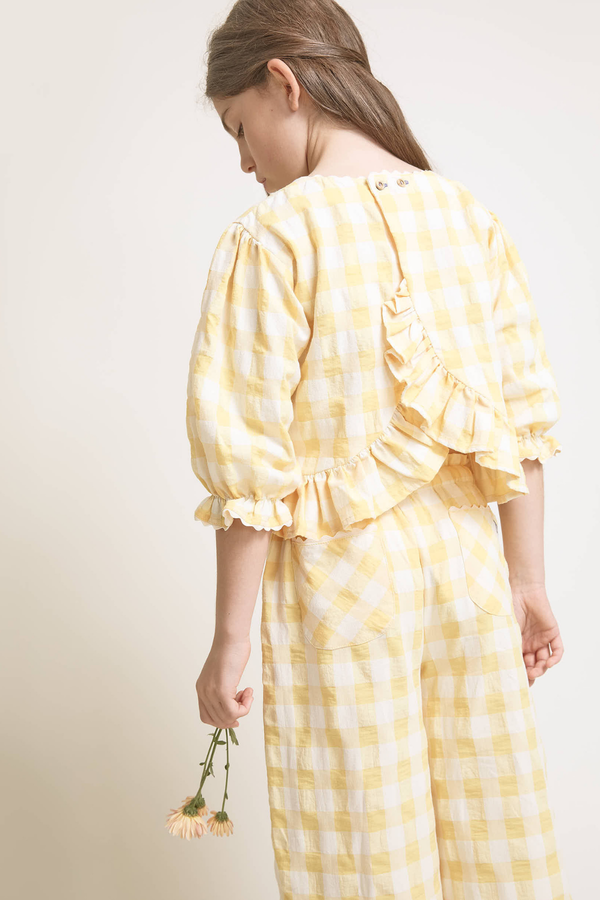 Karierte Hose aus Baumwoll-Seersucker | Sun