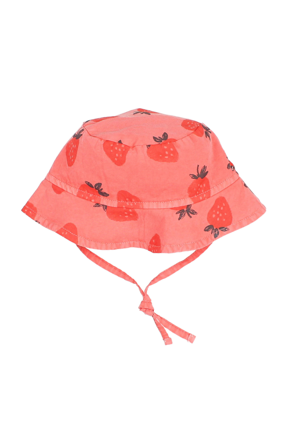 Sonnenhut mit Erdbeer-Print | Soft Coral